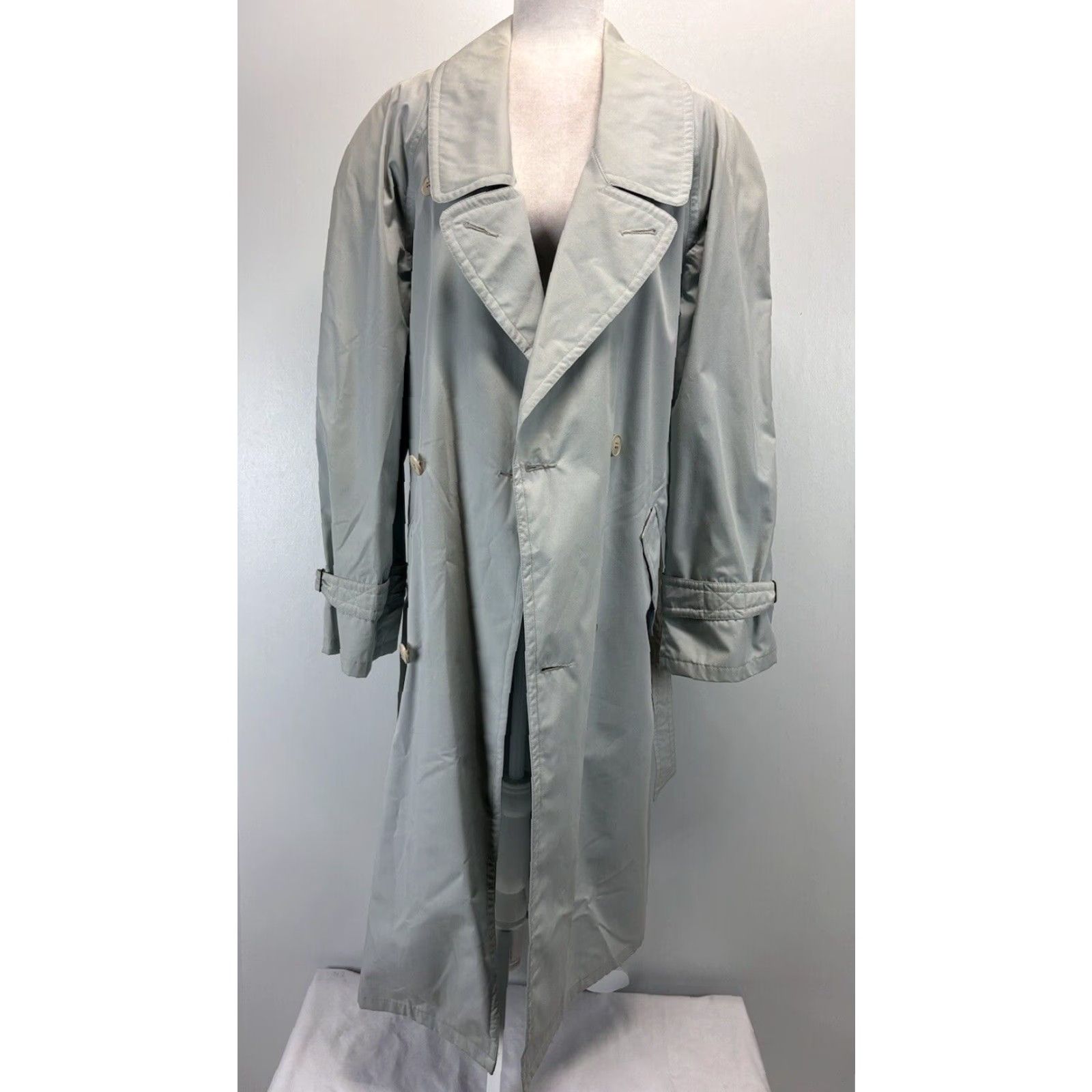 Emilio Pucci VINTAGE Emilio Pucci Women’s Trench Coat Jacket Long Sleeve Belted Regular Size Large Seafoam Green Gray Italy Size L / US 10 / IT 46 - 5 Thumbnail