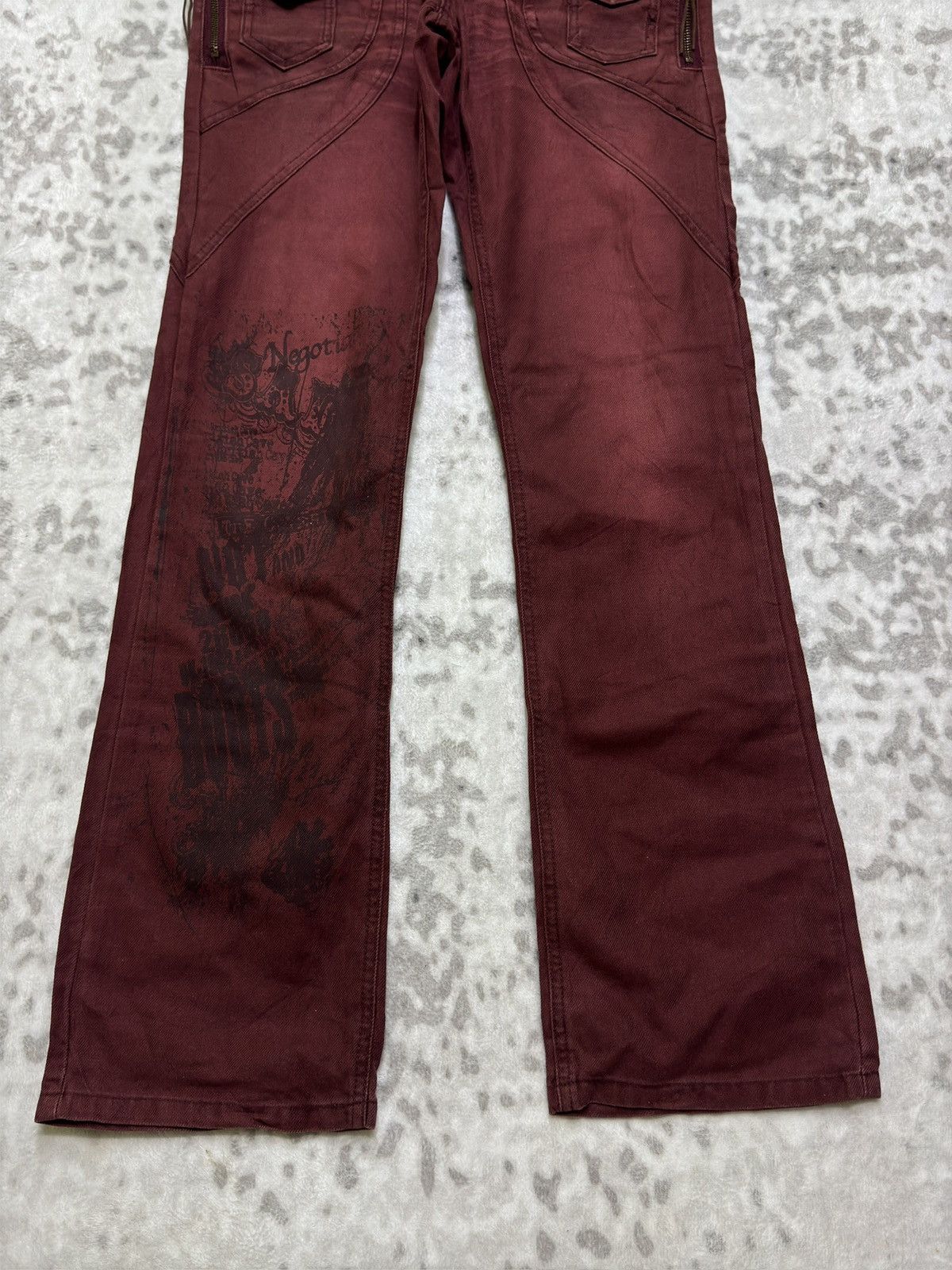 If Six Was Nine Y2K Semantic Design Japanese Punk Flare Jeans Gimmick Denim Size US 30 / EU 46 - 6 Thumbnail