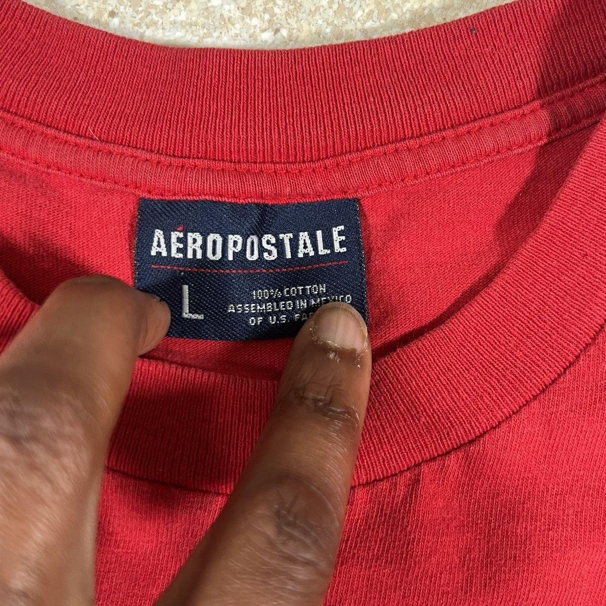 Aeropostale Vintage Y2K Aeropostale Spellout Tshirt Sz L Red Skate Surf Size US L / EU 52-54 / 3 - 4 Thumbnail