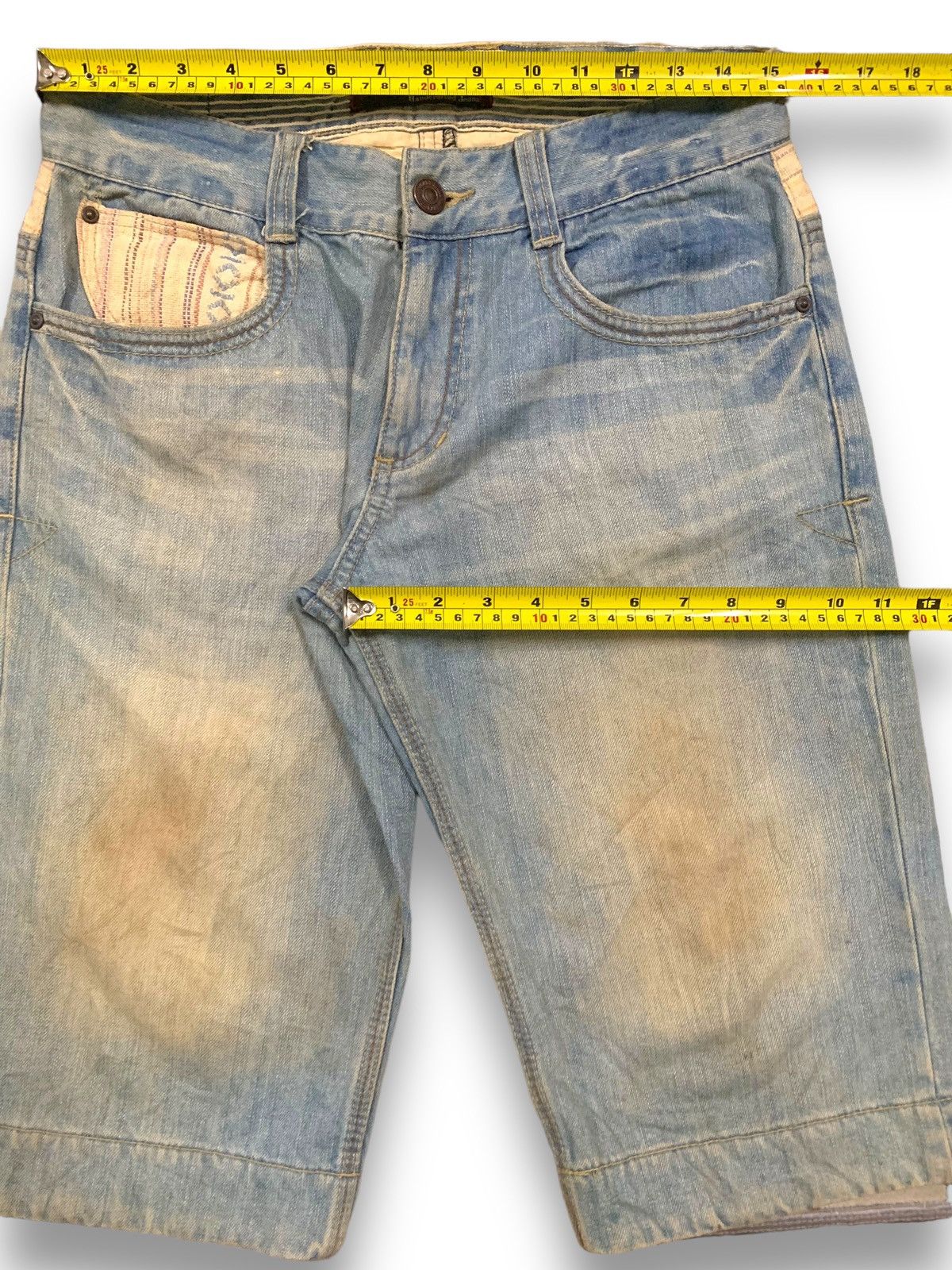 14th Addiction Vintage Japanese Brand Dominate Mud Wash Grunge Jorts Denim Size US 30 / EU 46 - 15 Thumbnail