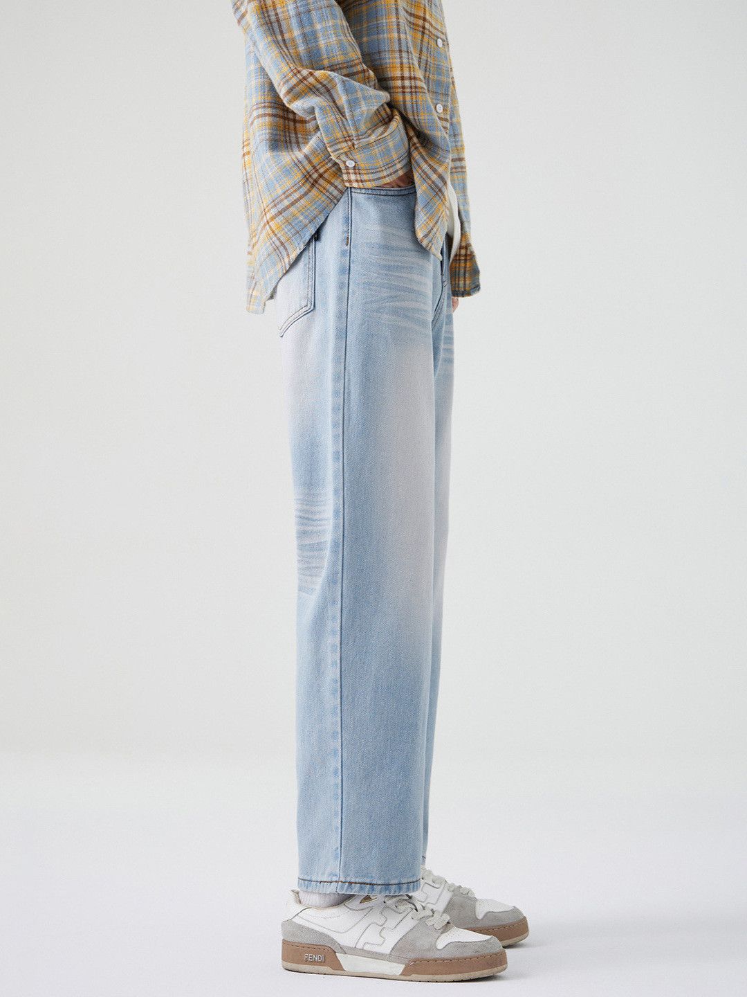 Jean Men's retro Cleanfit whiskered light-colored jeans Size US 32 / EU 48 - 3 Thumbnail