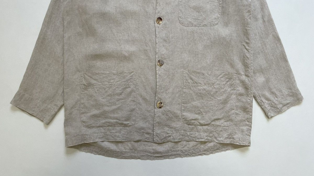 Dries Van Noten Early 2000s Beige Linen Over Shirt Size US M / EU 48-50 / 2 - 9 Thumbnail