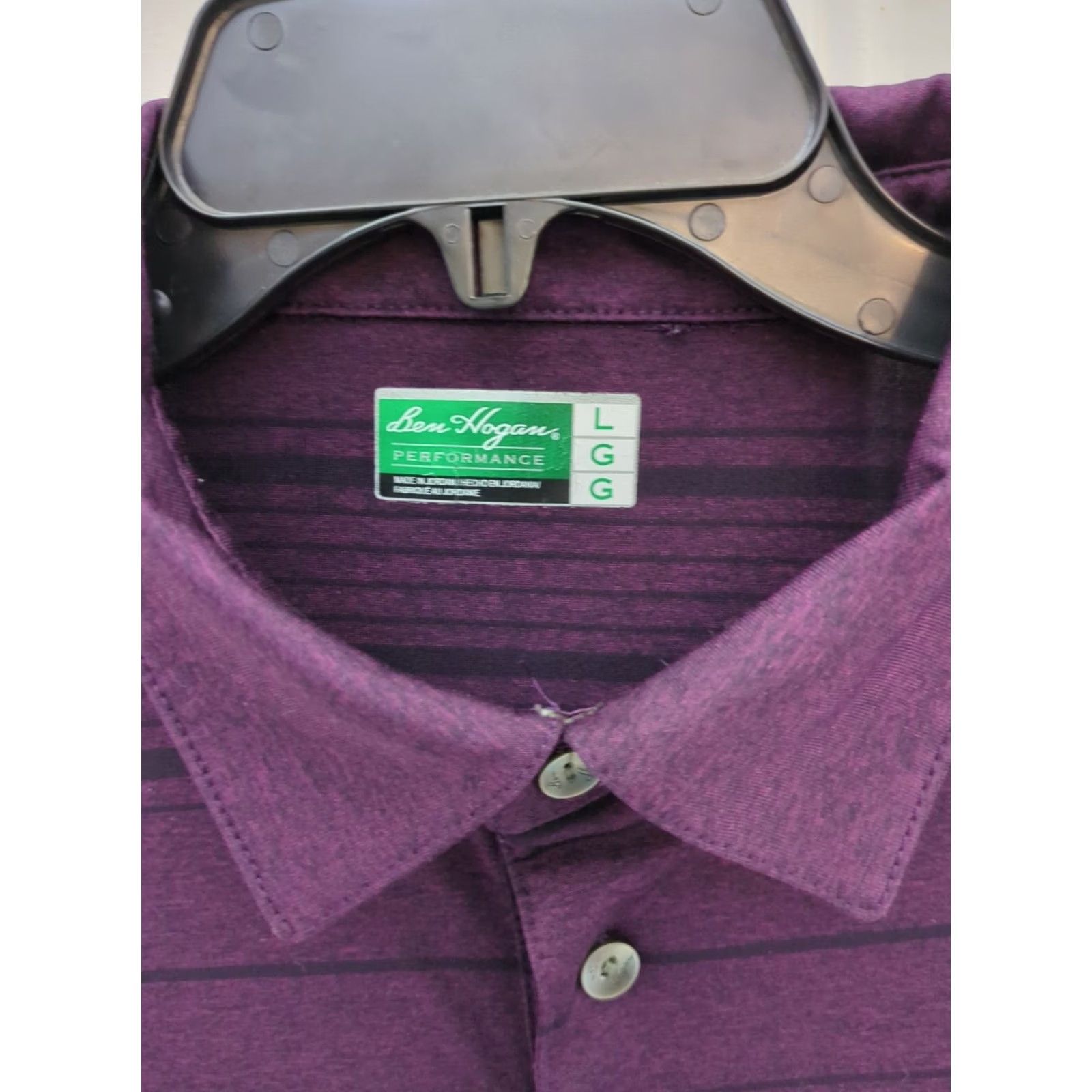 Hogan Ben Hogan Performance Polo Shirt Mens L Purple/Black Stripe Polo Shirt Size US L / EU 52-54 / 3 - 3 Thumbnail