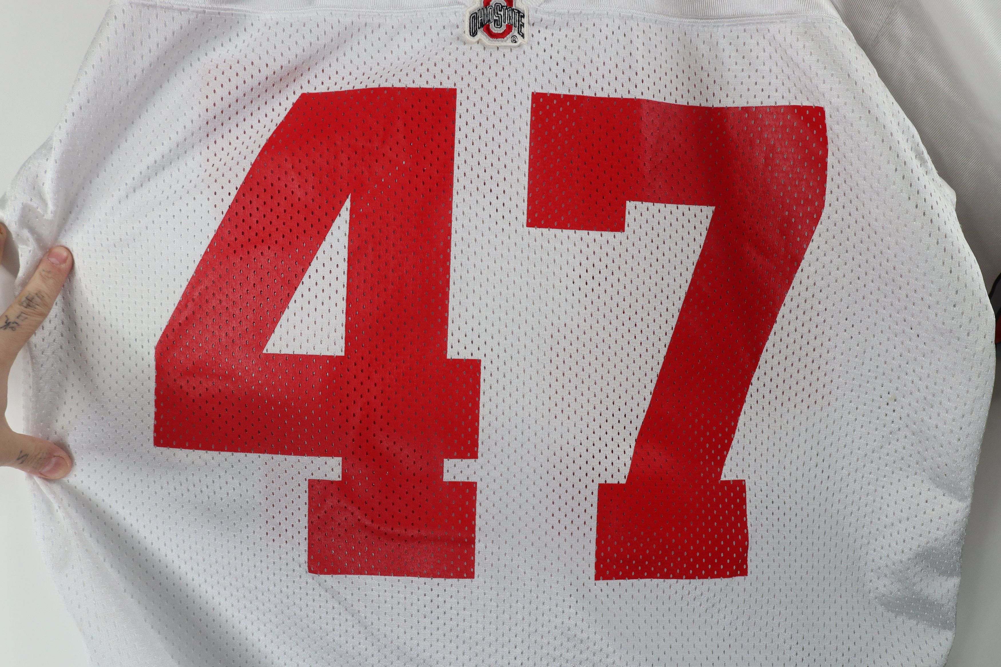 Nike × Vintage Vintage Nike Ohio State University Football Jersey White #47 Size US L / EU 52-54 / 3 - 9 Thumbnail