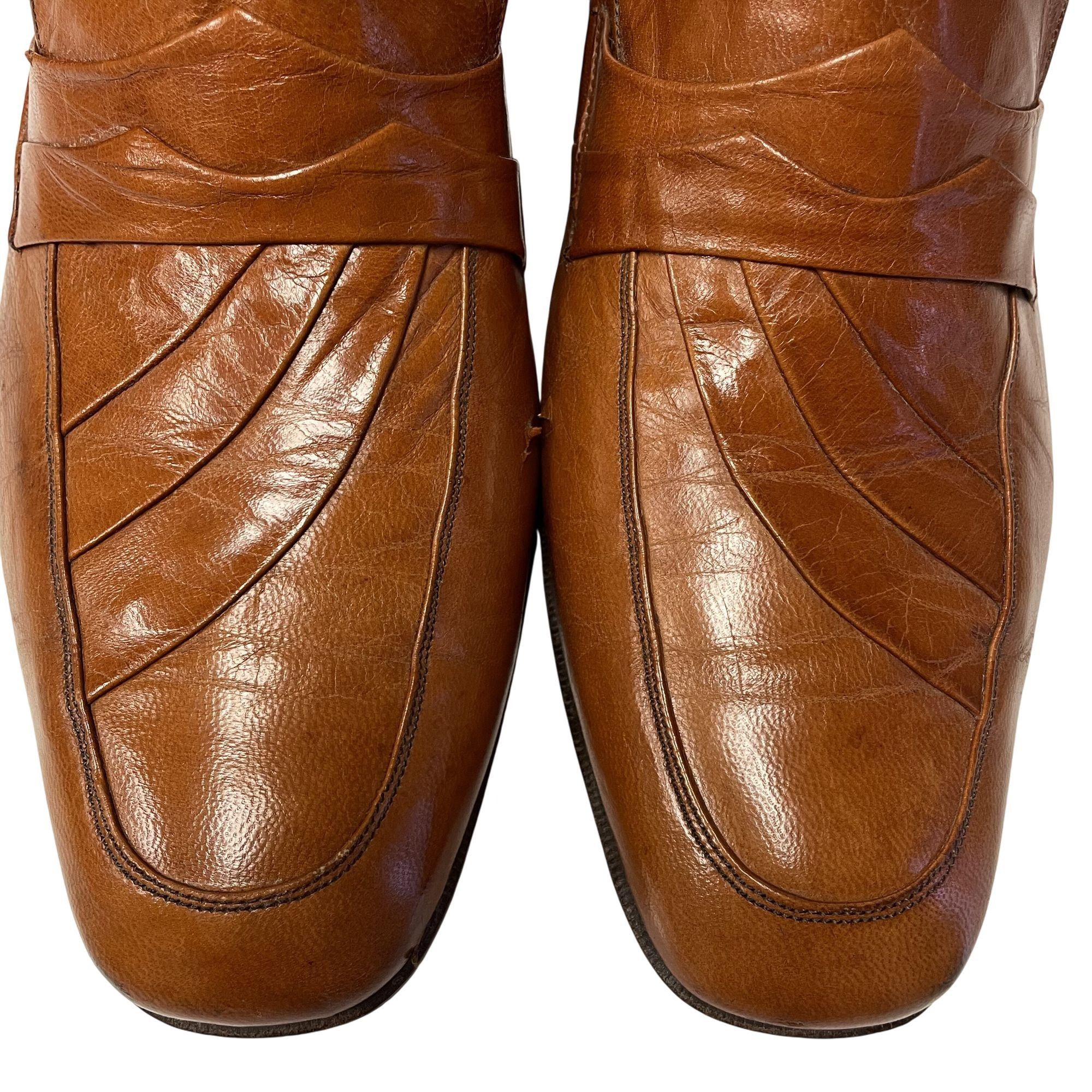Other Vtg Volare Carlo Leoni Cognac Leather MoD LoGo Swanky Shoes Size US 10 / EU 43 - 4 Thumbnail