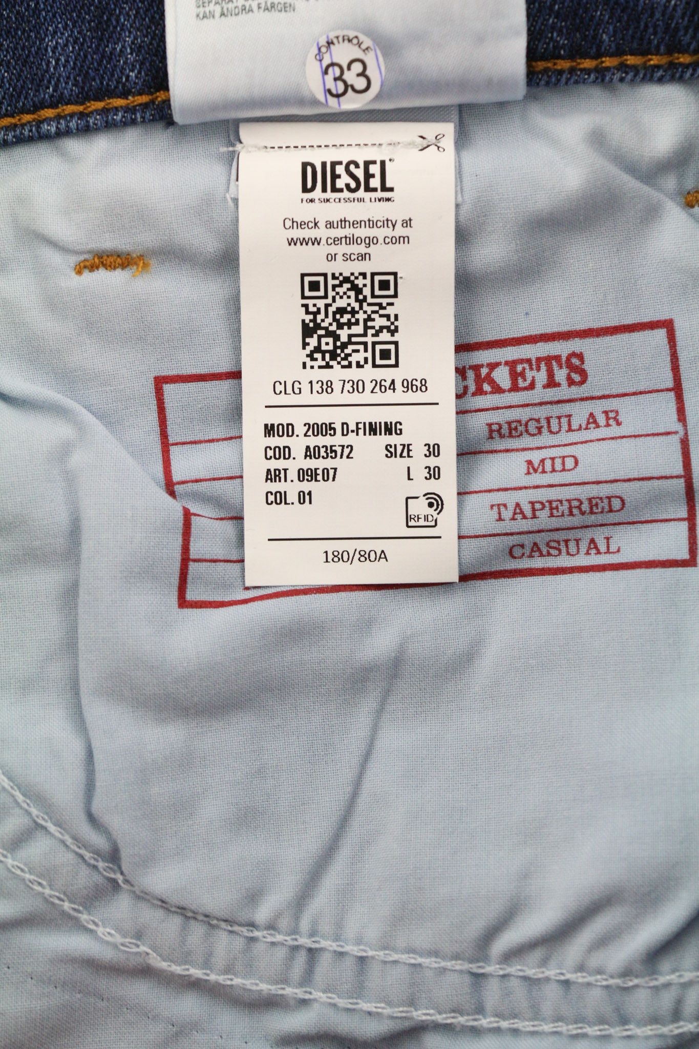 Diesel 2005 D-FINING 09E07 W30/L30 Distress 40404 Size US 30 / EU 46 - 13 Thumbnail
