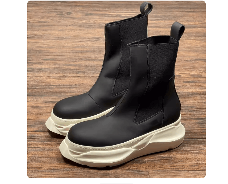 Rick Owens Drkshdw Rick Owens Men's Black Rubber Chunky Chelsea Boots Size US 9 / EU 42 - 4 Thumbnail