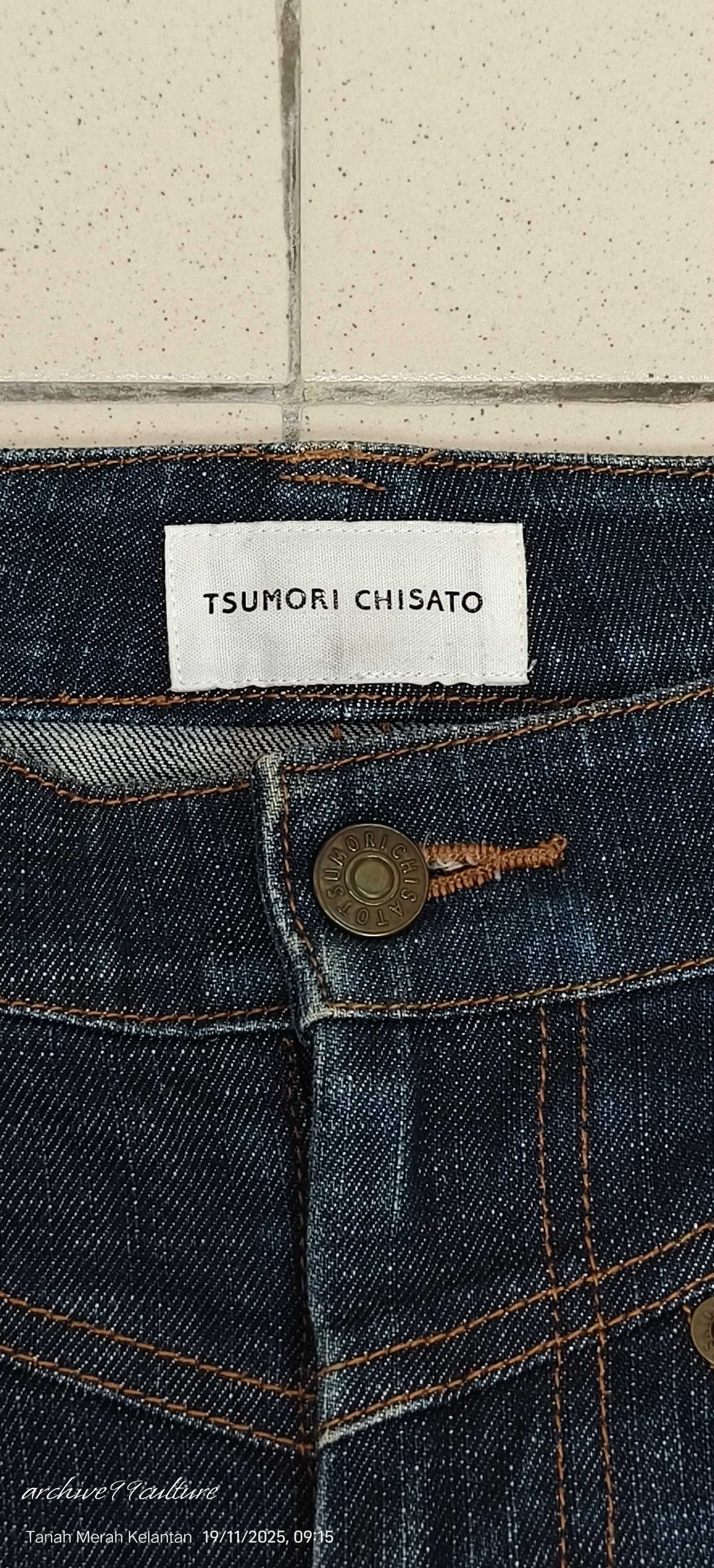 Tsumori Chisato Dark wash jeans with a lowrise fit and buttoned ankle cuffs Size 29" - 3 Thumbnail