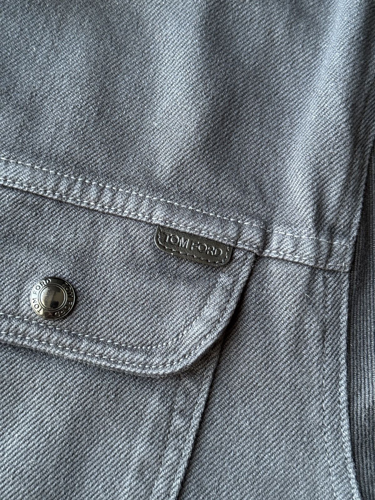 Tom Ford ⚫️ Tom Ford Graphite Black Japanese Denim Trucker Jacket Size US XXL / EU 58 / 5 - 3 Thumbnail