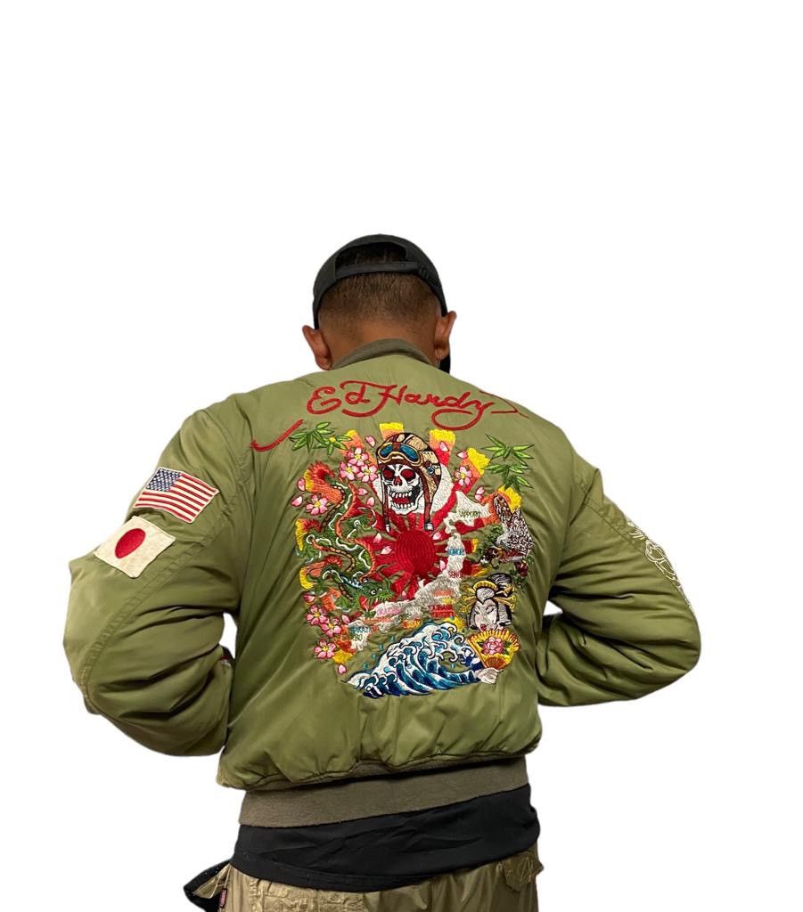 Ed Hardy Don Ed Hardy reversible bomber jacket embroidered logo Size US M / EU 48-50 / 2 - 13 Thumbnail