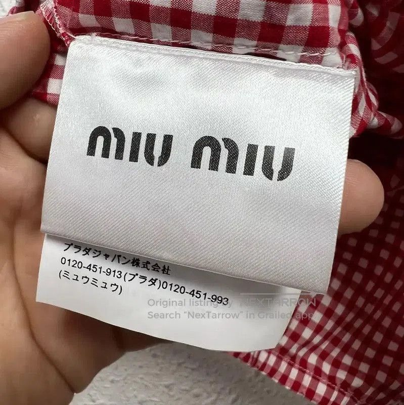 Miu Miu Miu Miu Red Gingham Ruffle Short Sleeve Top . Size XXS / US 00 / IT 34 - 4 Thumbnail