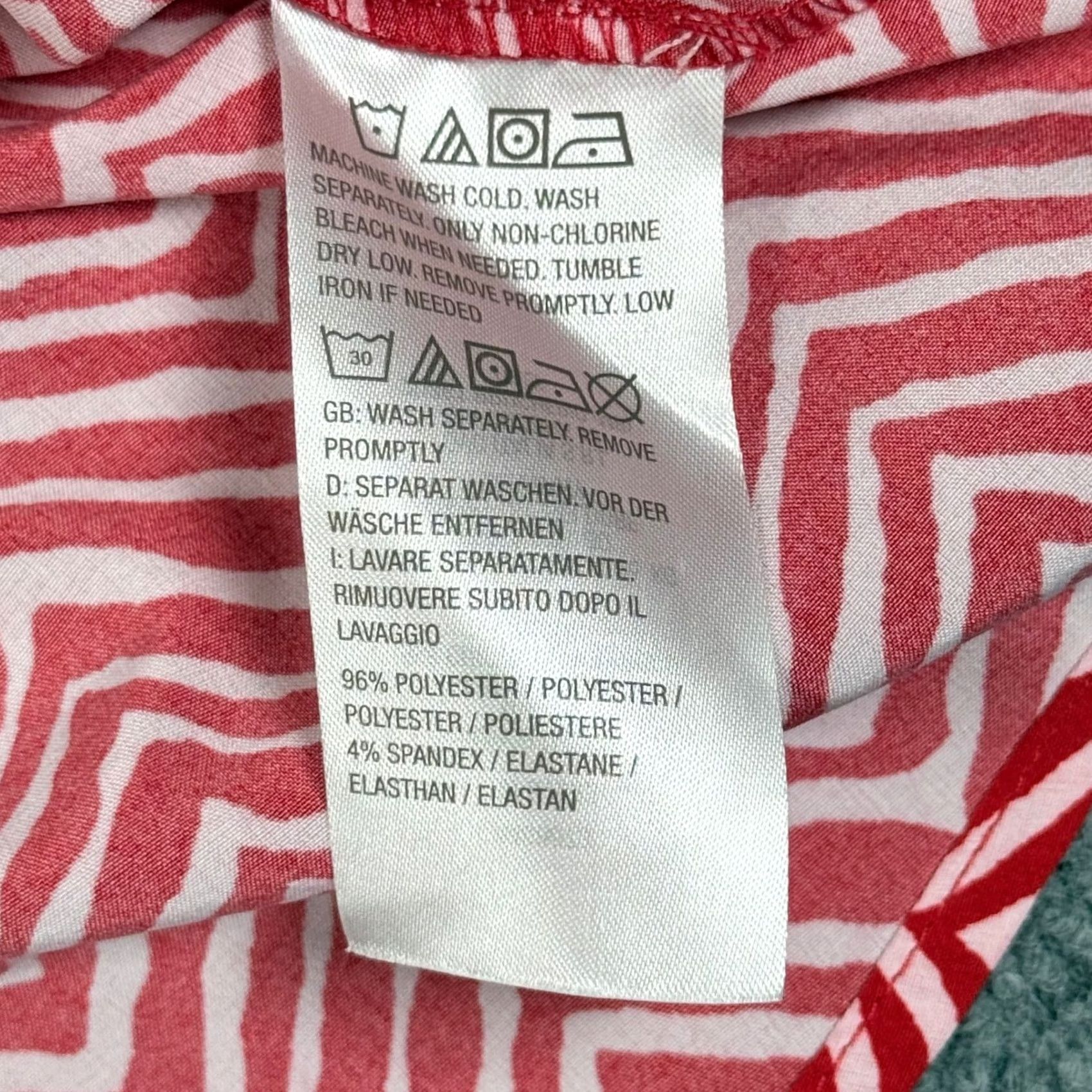 Vintage Susan Graver Button-Up Blouse V-Neck Red White Chevron Print 3XL Geometric Long Sleeve Plus Size Womens Clothing Holiday Size XXL / US 16-18 / IT 52-54 - 5 Thumbnail