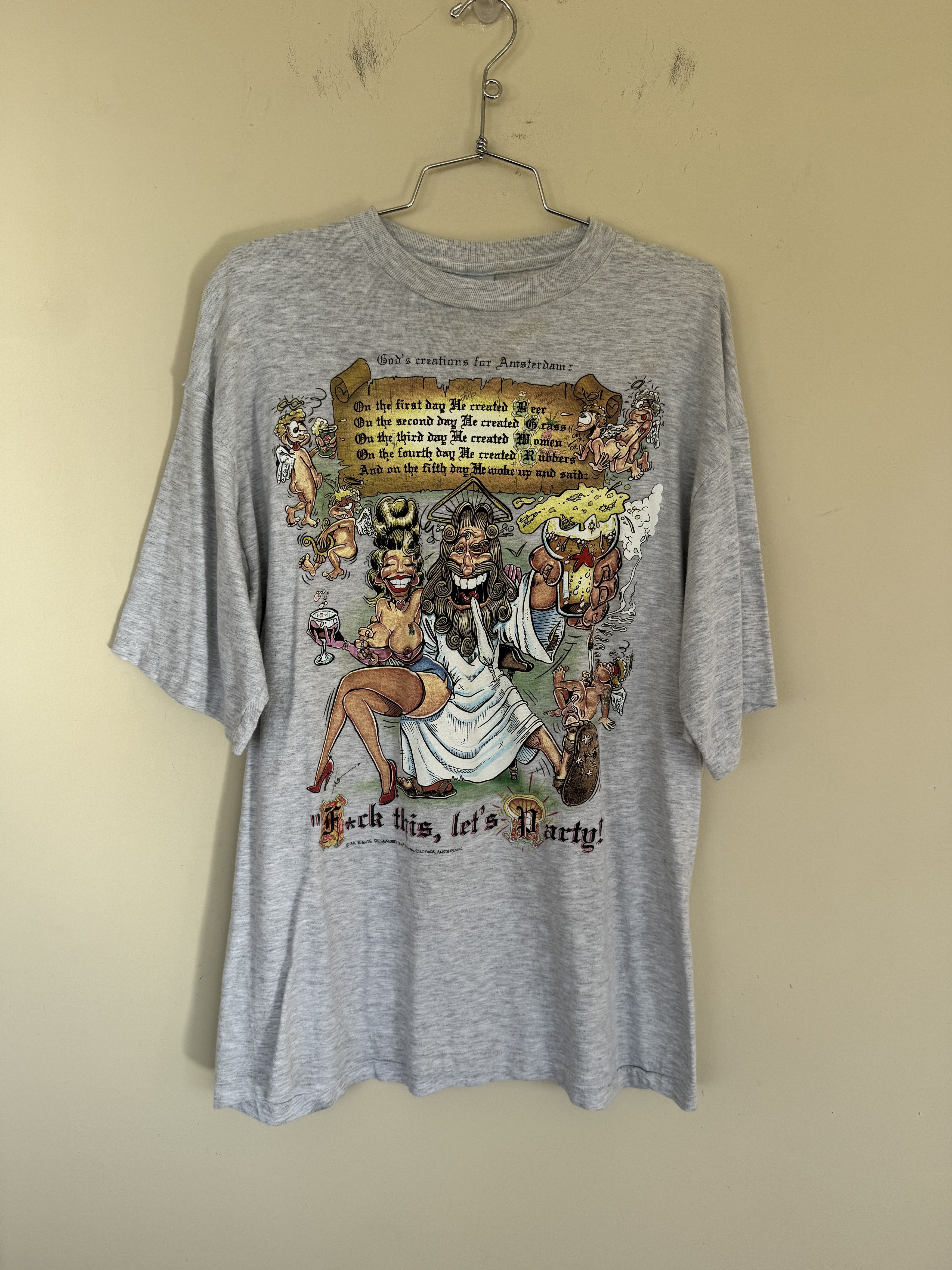 Vintage Fuck This Lets Party Jesus Vintage Tee Size US XL / EU 56 / 4 - 1 Thumbnail