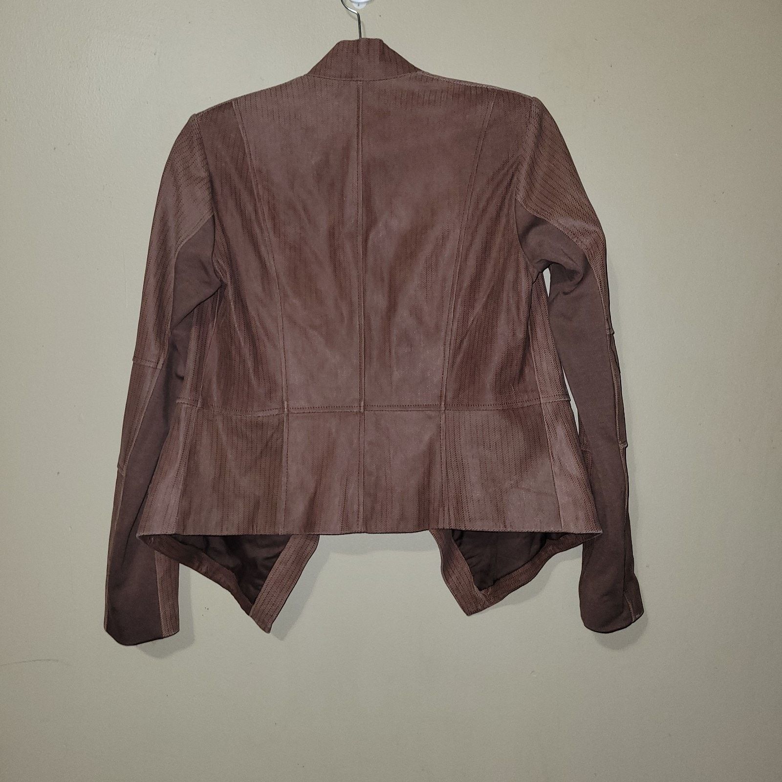 & Other Stories GILI Draped Open Front Dark Brown Leather Jacket Sz 6 Rock Size M / US 6-8 / IT 42-44 - 6 Thumbnail
