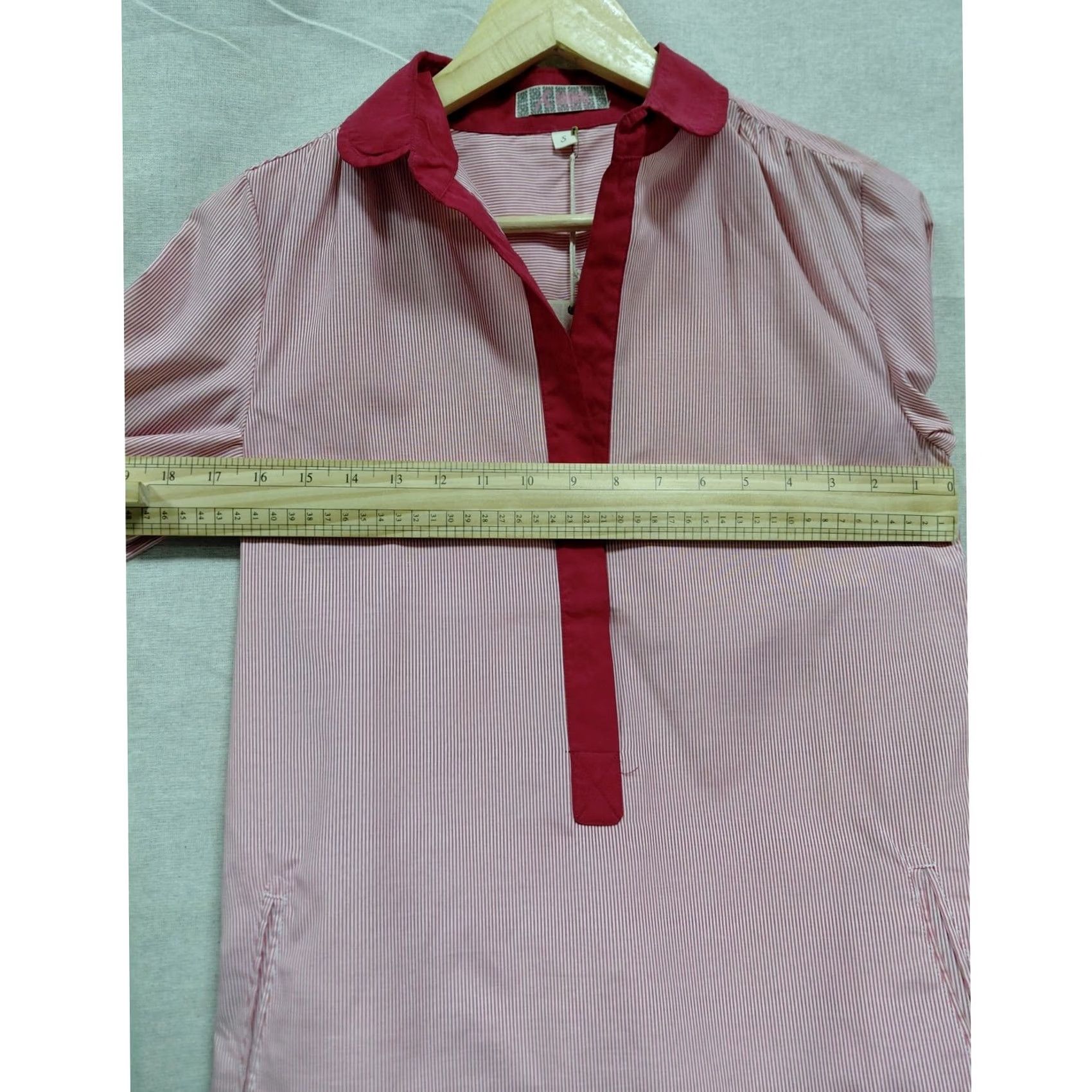 Vintage Animal Tunic Top Women's S Red Cotton Blend Long Sleeve Collared Blouse Casual Size S / US 4 / IT 40 - 7 Thumbnail