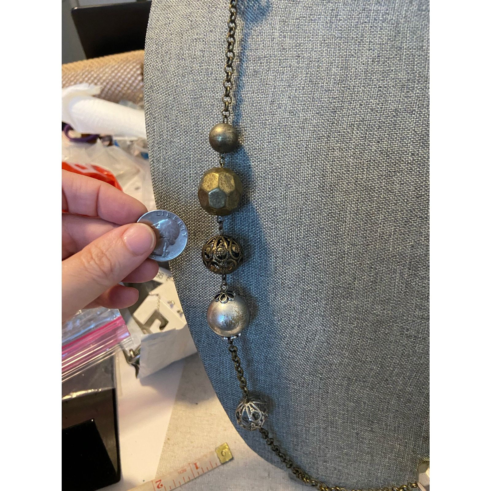 Other Long chain necklace with chunky beads Size ONE SIZE - 2 Thumbnail
