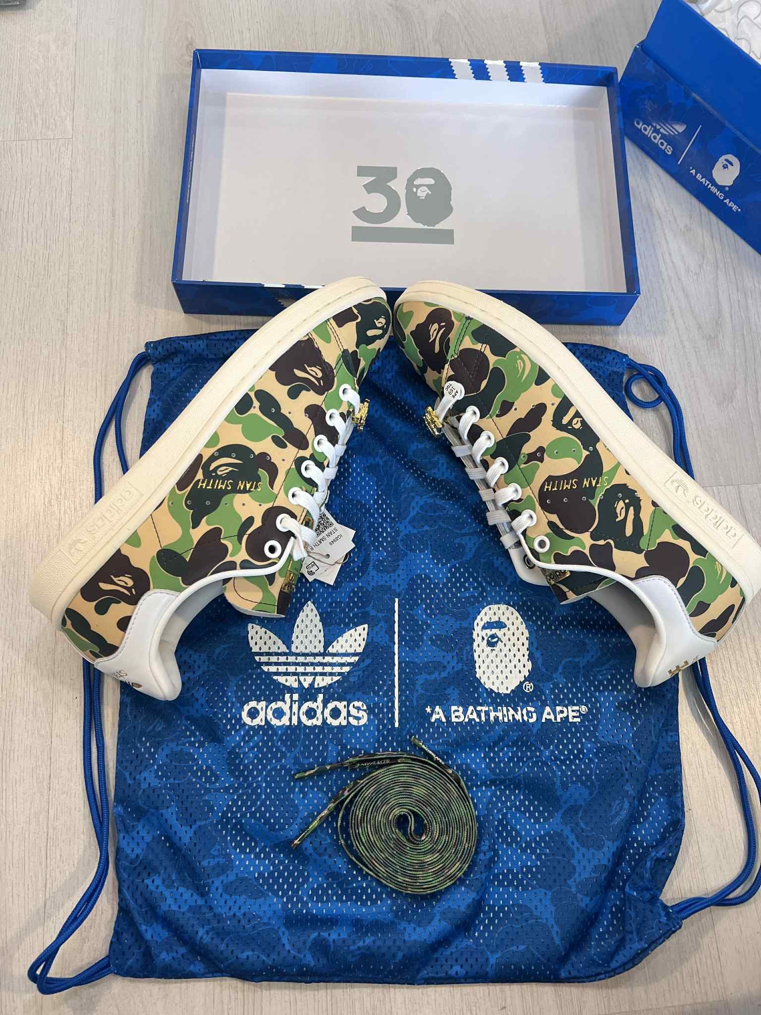 Adidas × Bape Adidas Stan Smith x Bape Shoes Camo 42 / 43 / 44 Size US 9 / EU 42 - 3 Thumbnail