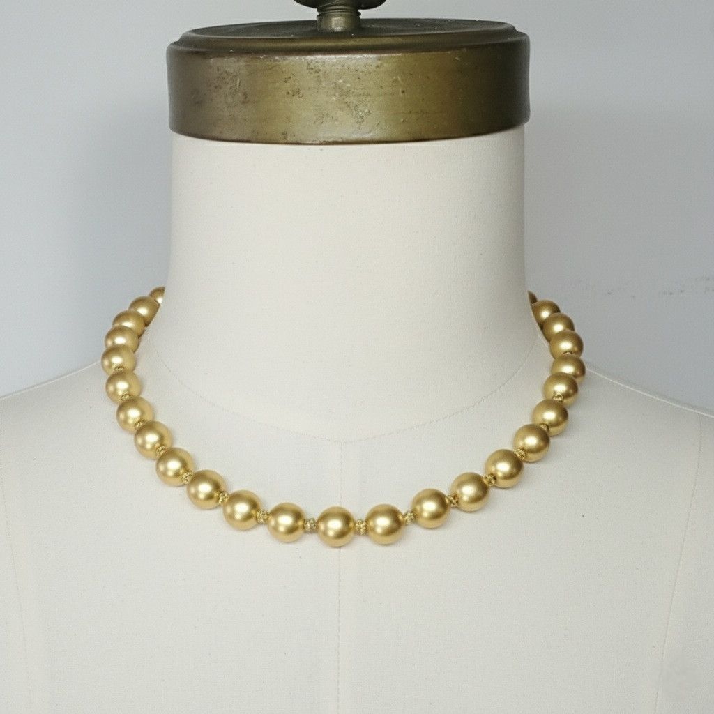 Monet Monet 16" Necklace Gold Metal Pearls Knotted Chain Claw Size ONE SIZE - 1 Thumbnail