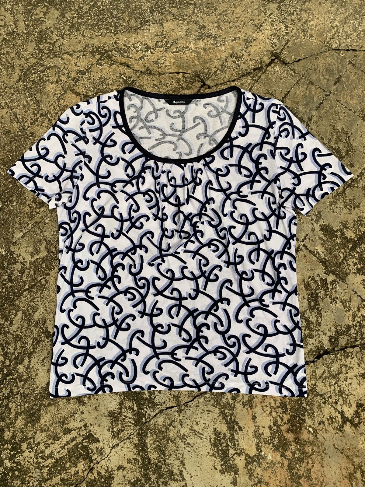 Aquascutum × Vintage 2000s Aquascutum UK Graphic Patterned Top Size L / US 10 / IT 46 - 1 Thumbnail