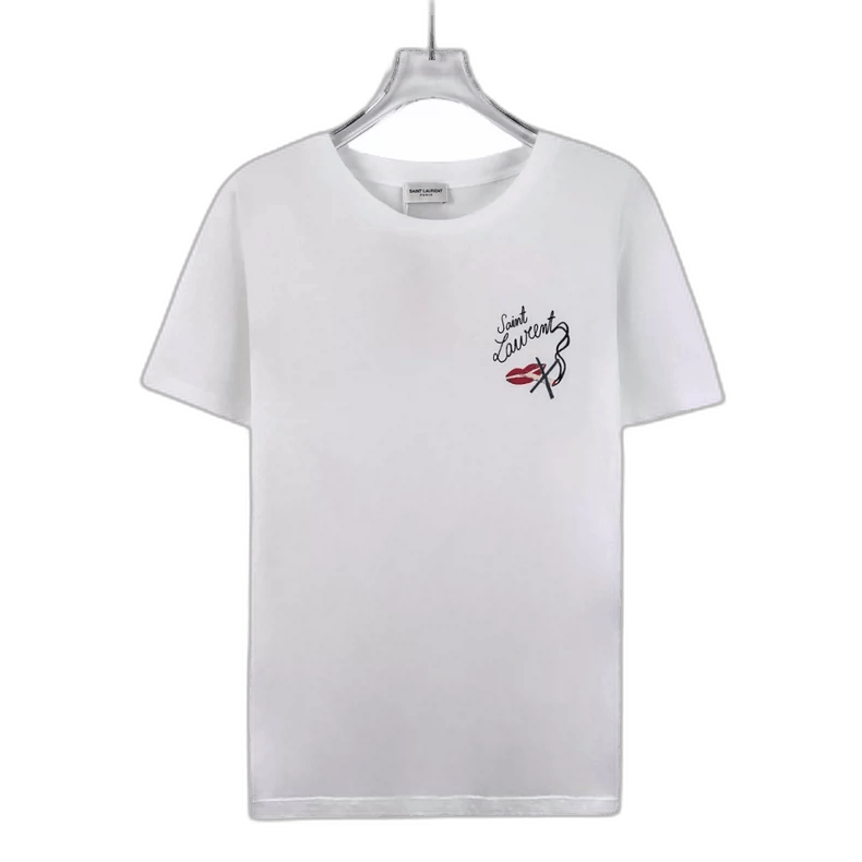 Saint Laurent Paris Saint Laurent White Letter Print Cotton T-Shirt-2507 Size US XS / EU 42 / 0 - 7 Thumbnail