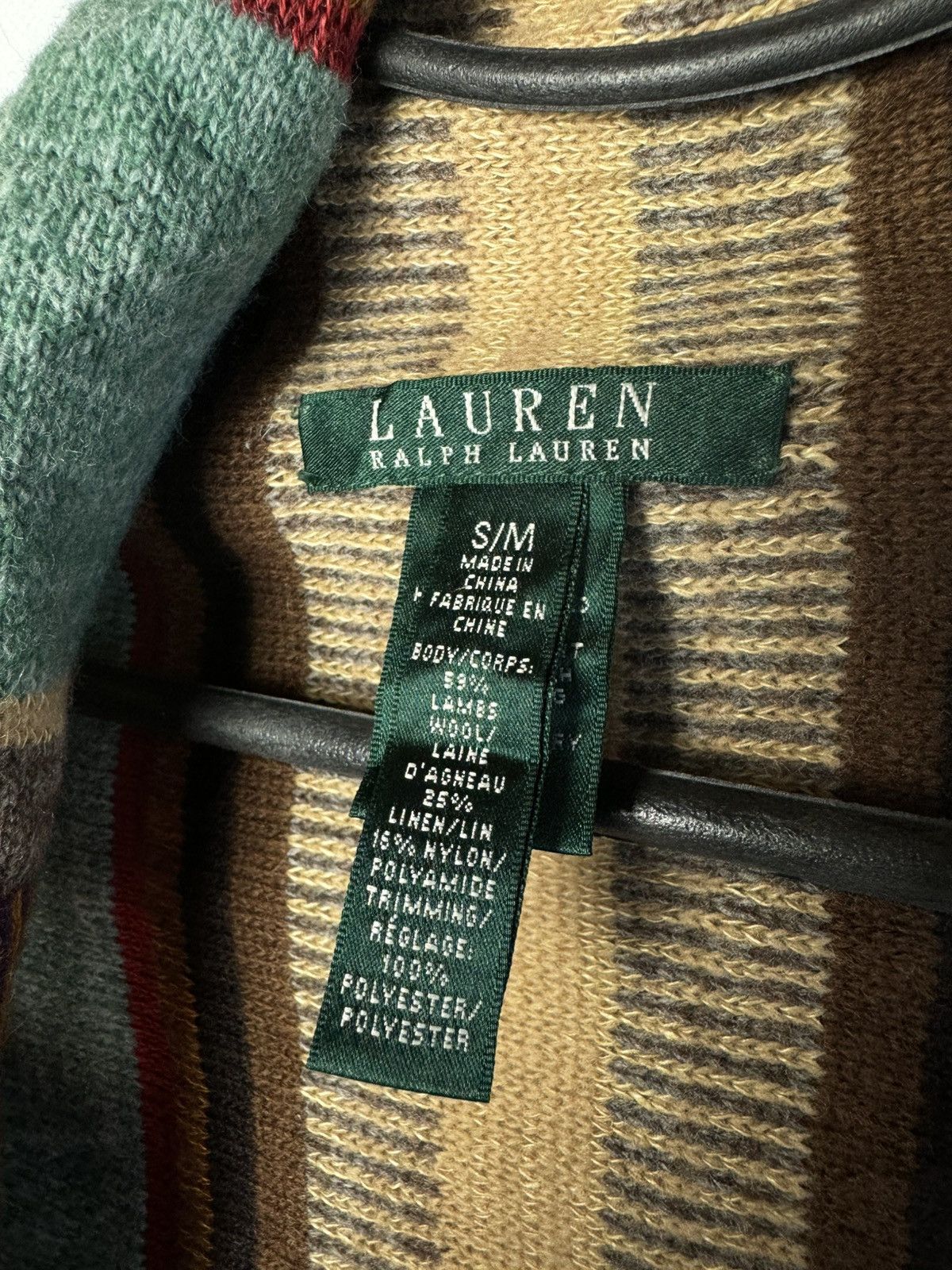 Lauren Ralph Lauren × Vintage Lauren Ralph Lauren Stripes Wool/Linen Cardigan Size S / US 4 / IT 40 - 6 Thumbnail
