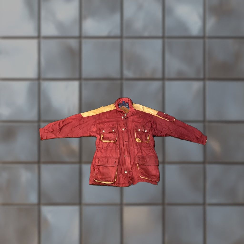 Vintage Willis & Geiger Men's Ranger Jacket Safari Leather Patches M Red 1990s Outdoor Outdoor Safari/Outdoors Size US M / EU 48-50 / 2 - 1 Thumbnail