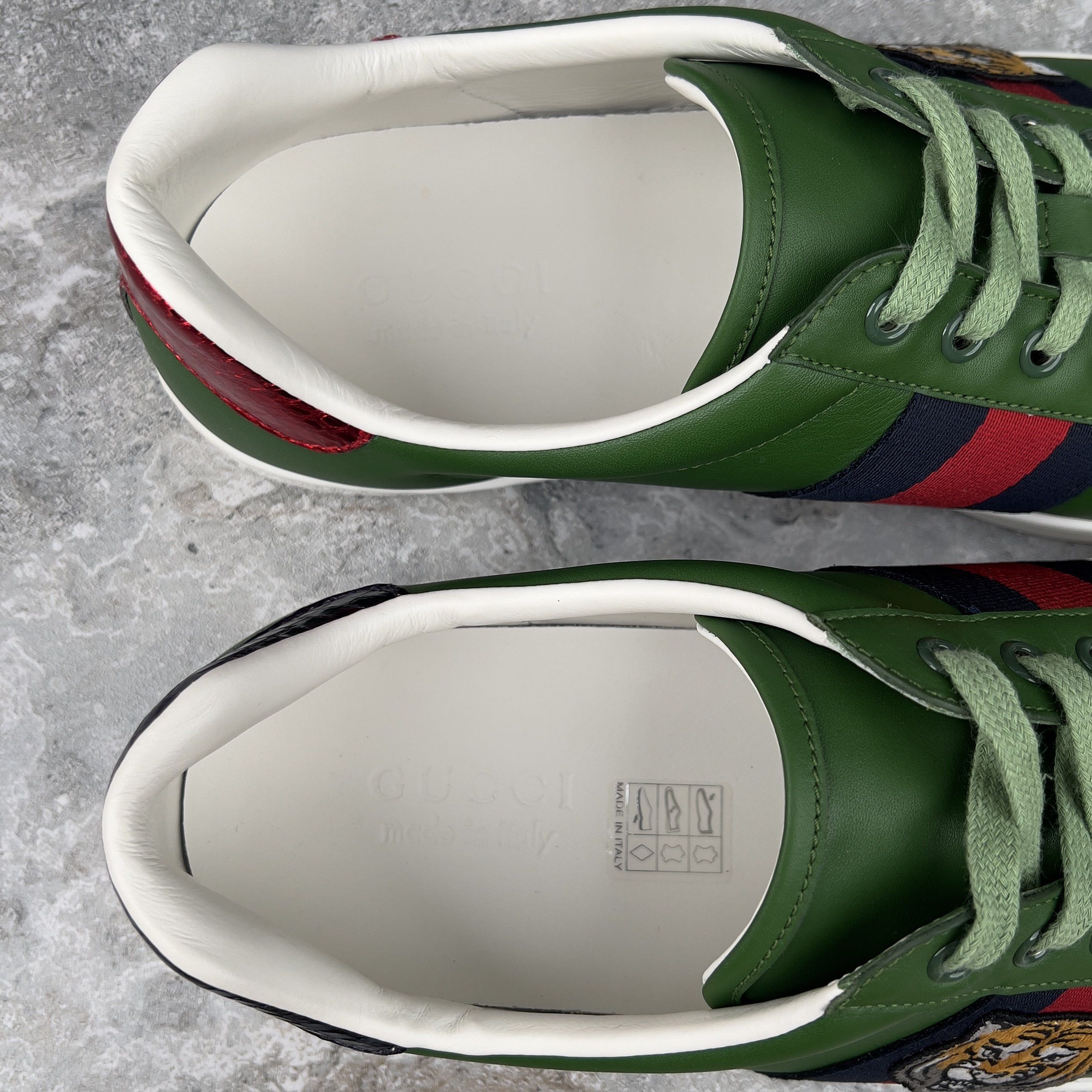 Gucci Special Edition Ace Web Sneakers Tiger Embroidered Leather Size US 9.5 / EU 42-43 - 8 Thumbnail