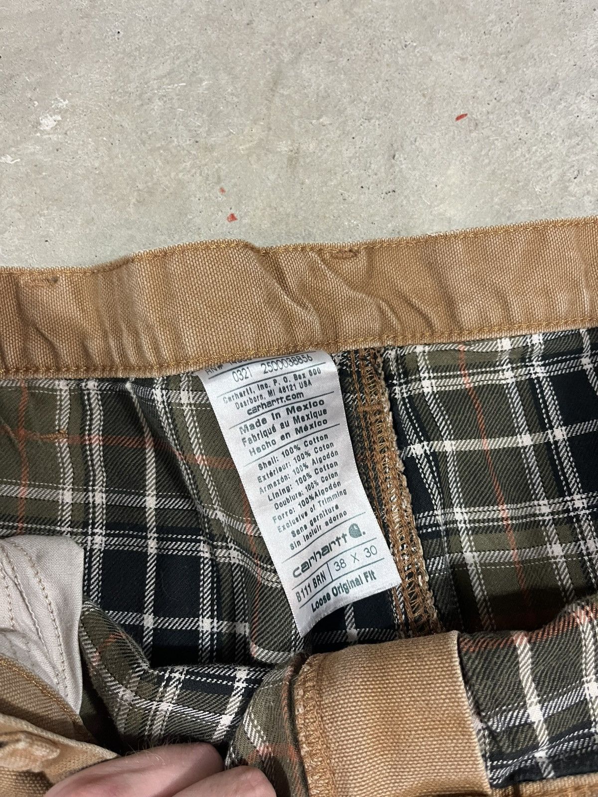 Carhartt Carhartt B111 BRN Flannel Lined Work Pants Faded Brown Size US 38 / EU 54 - 5 Thumbnail