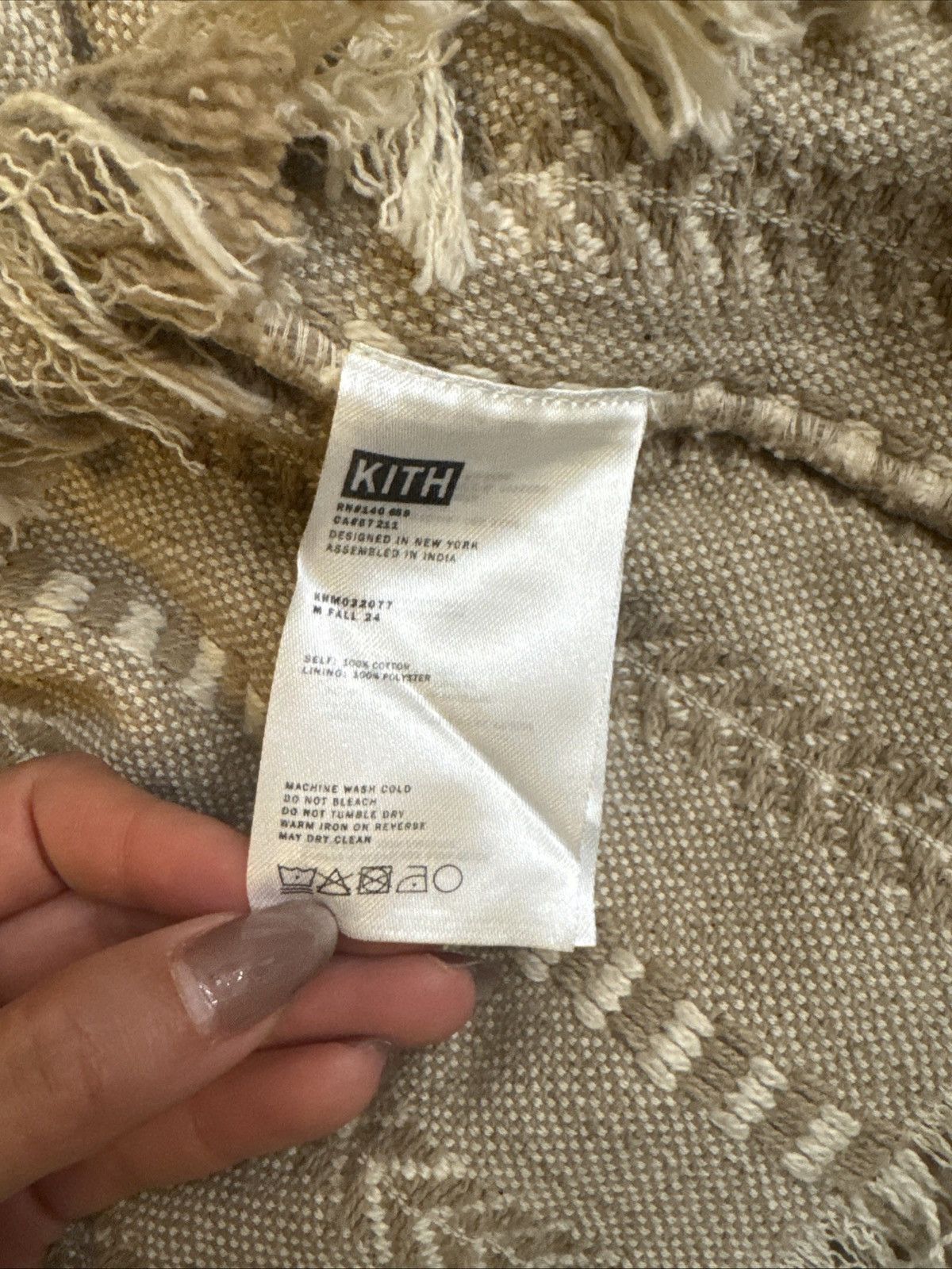 Kith Kith Mixed Stripe Tweed Boxy Overshirt Creme Sz S Size US S / EU 44-46 / 1 - 4 Thumbnail