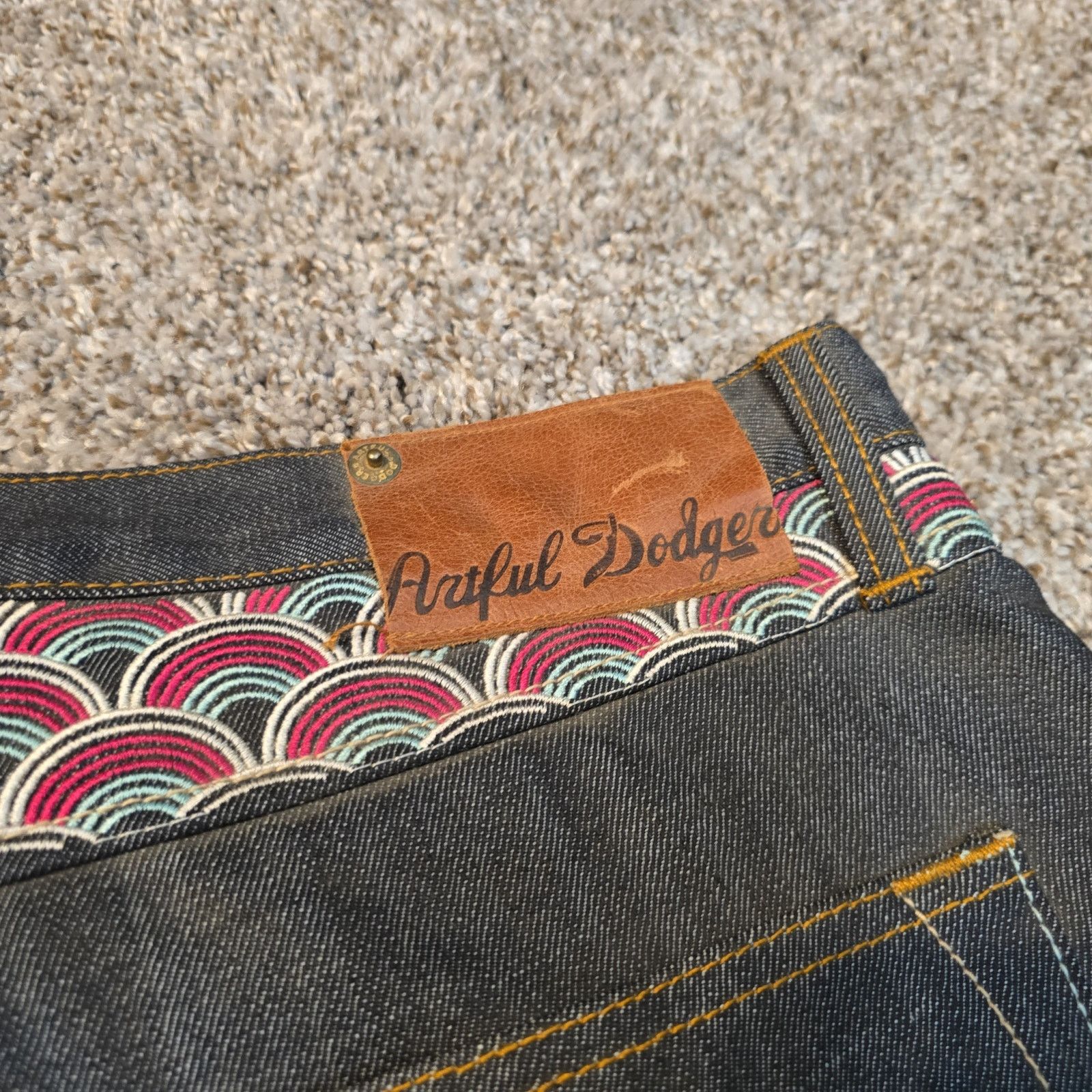 Artful Dodger NWT Y2K Vtg Artful Dodger Pastel Tiger Embroidered Jeans 42 Size US 42 / EU 58 - 8 Thumbnail