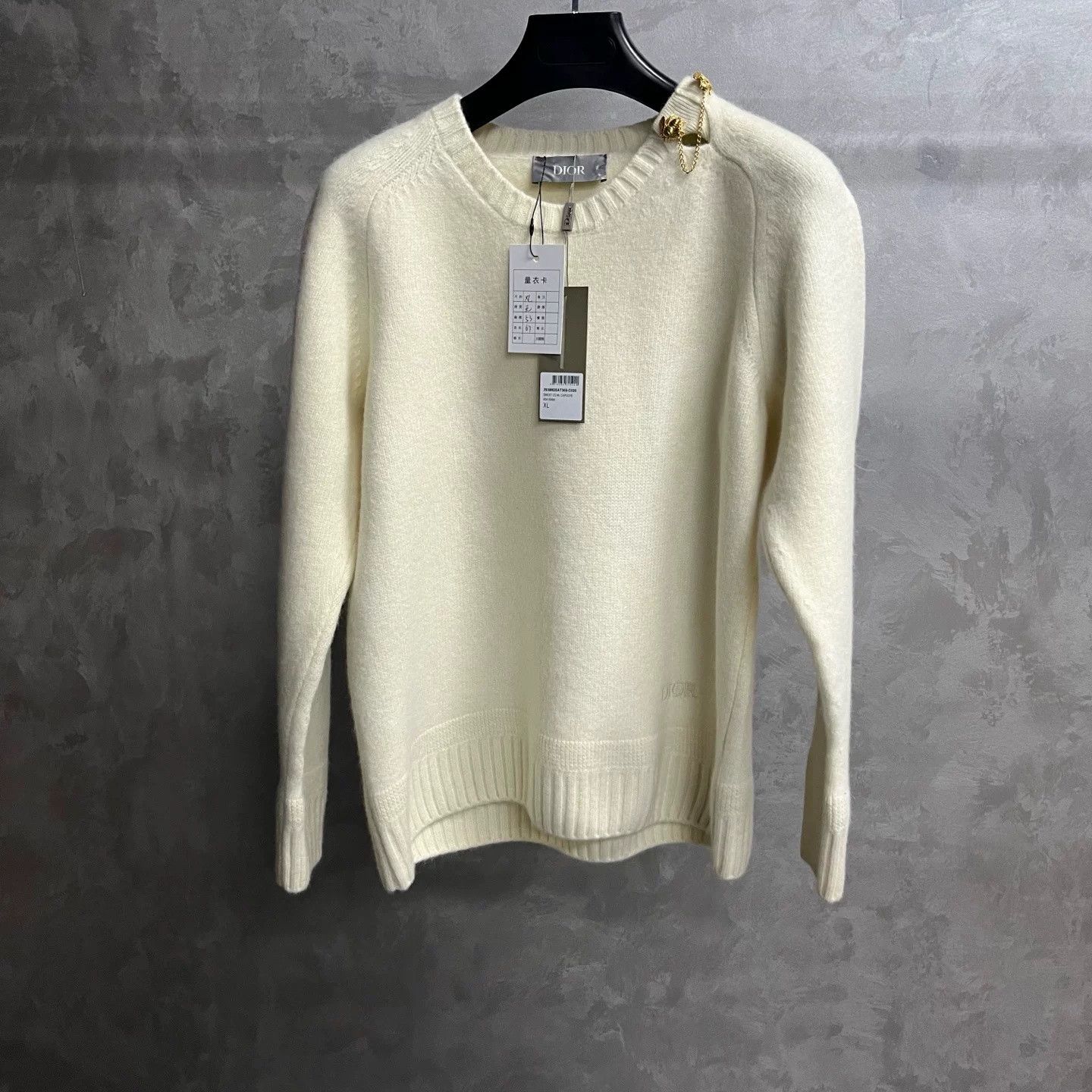 Dior Dior Latest Beige Chain Detail Wool Pullover Size US XL / EU 56 / 4 - 1 Thumbnail