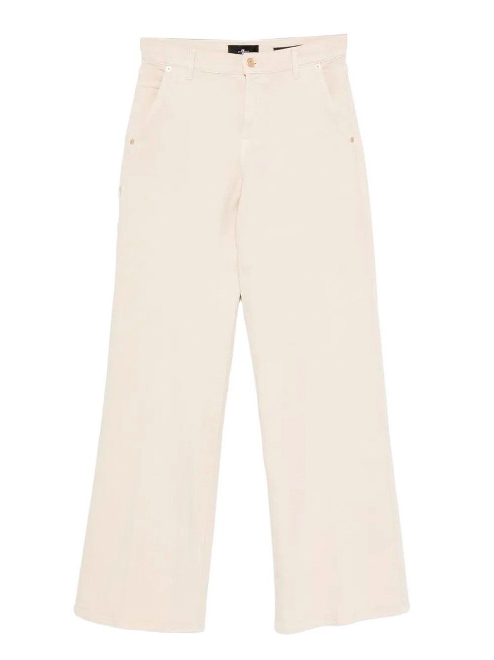 7 For All Mankind `Lotta Trouser Creme With Carpenter Details` Jeans Size 27" / US 4 / IT 40 - 1 Thumbnail