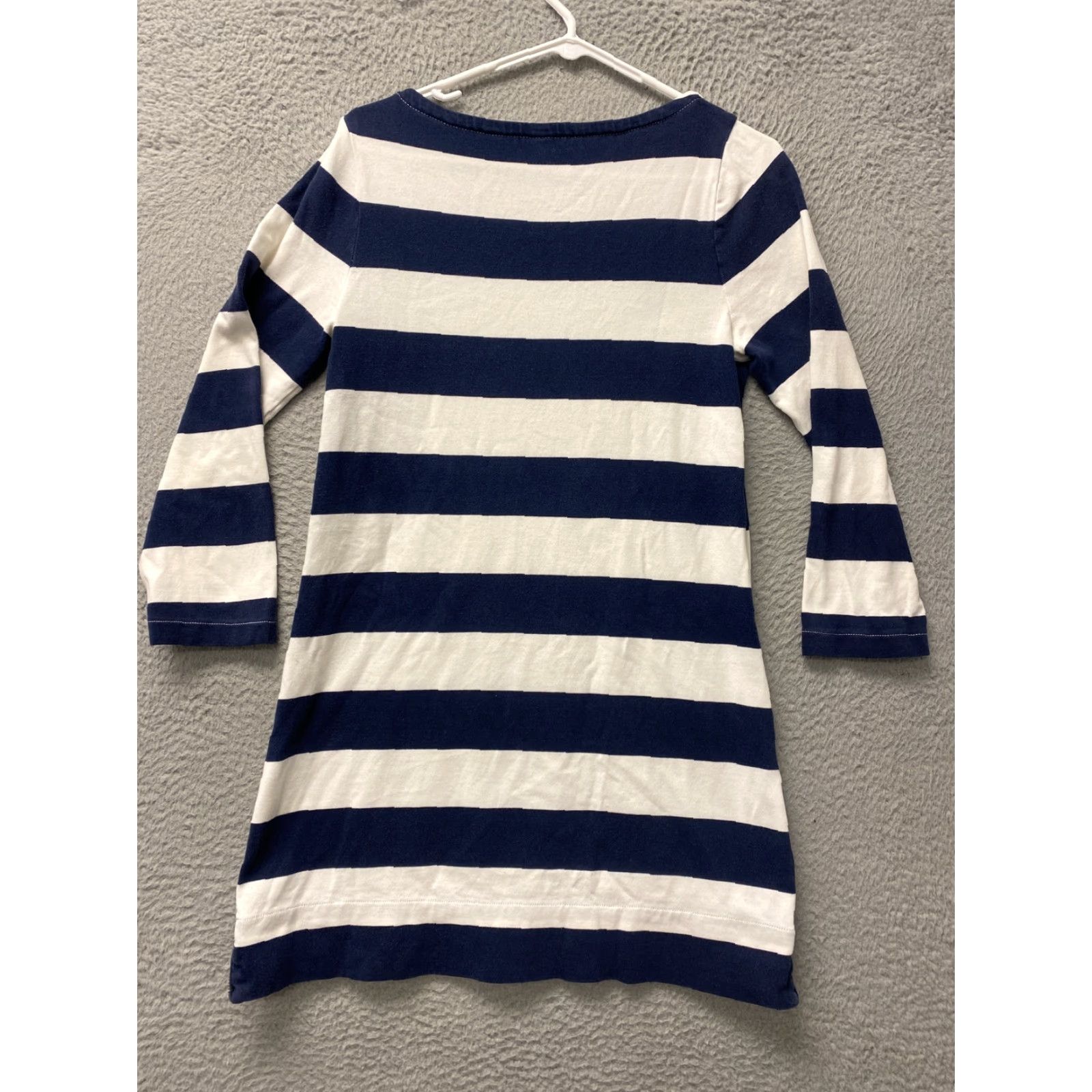 J.Crew J.CREW Dress Womens Small Navy White Stripe Tee Shirt Cotton Knit /106-20 Size S / US 4 / IT 40 - 7 Thumbnail