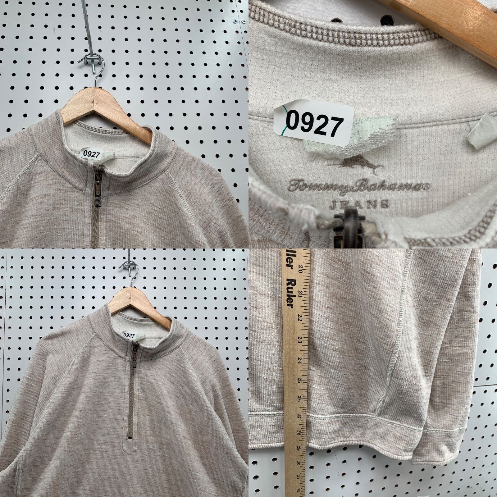 Tommy Bahama Tommy Bahama Sweater Main Selling Point Brand Mens 2XL Beige Reversible 1/4 Zip Pullover Knit Cotton Blend Mock Neck Long Sleeve Casual 26x29 90s? Size US XXL / EU 58 / 5 - 8 Thumbnail