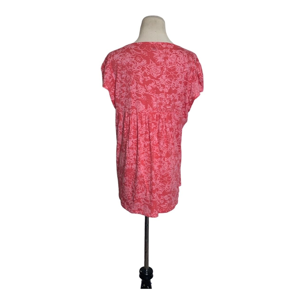 Elie Tahari Tahari pink floral short sleeves casual top size Large Size L / US 10 / IT 46 - 2 Thumbnail