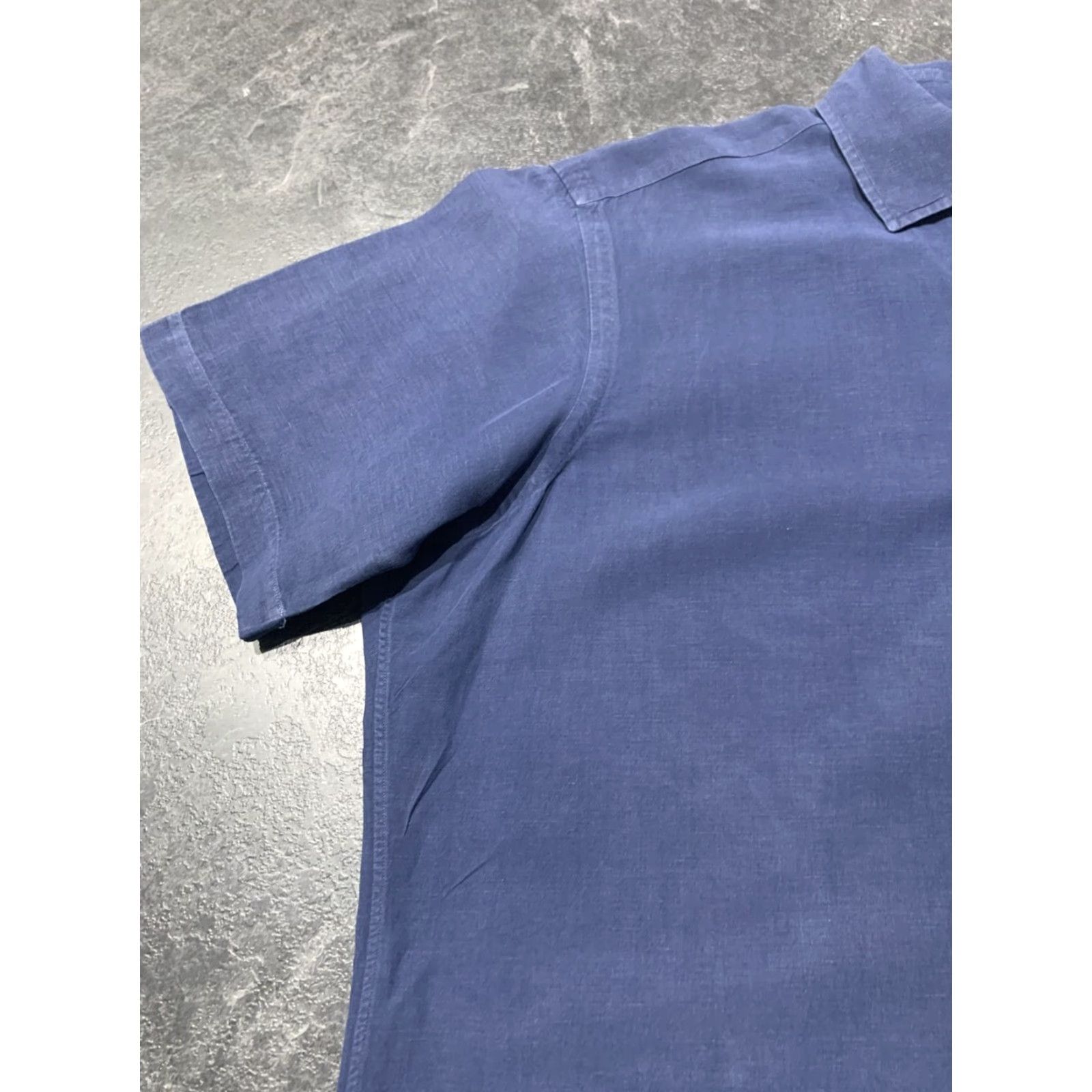 Ralph Lauren VINTAGE Ralph Lauren Linen Silk Button-Up Shirt Mens Large Blue Short Sleeve Solid 90s Preppy Size US L / EU 52-54 / 3 - 7 Thumbnail