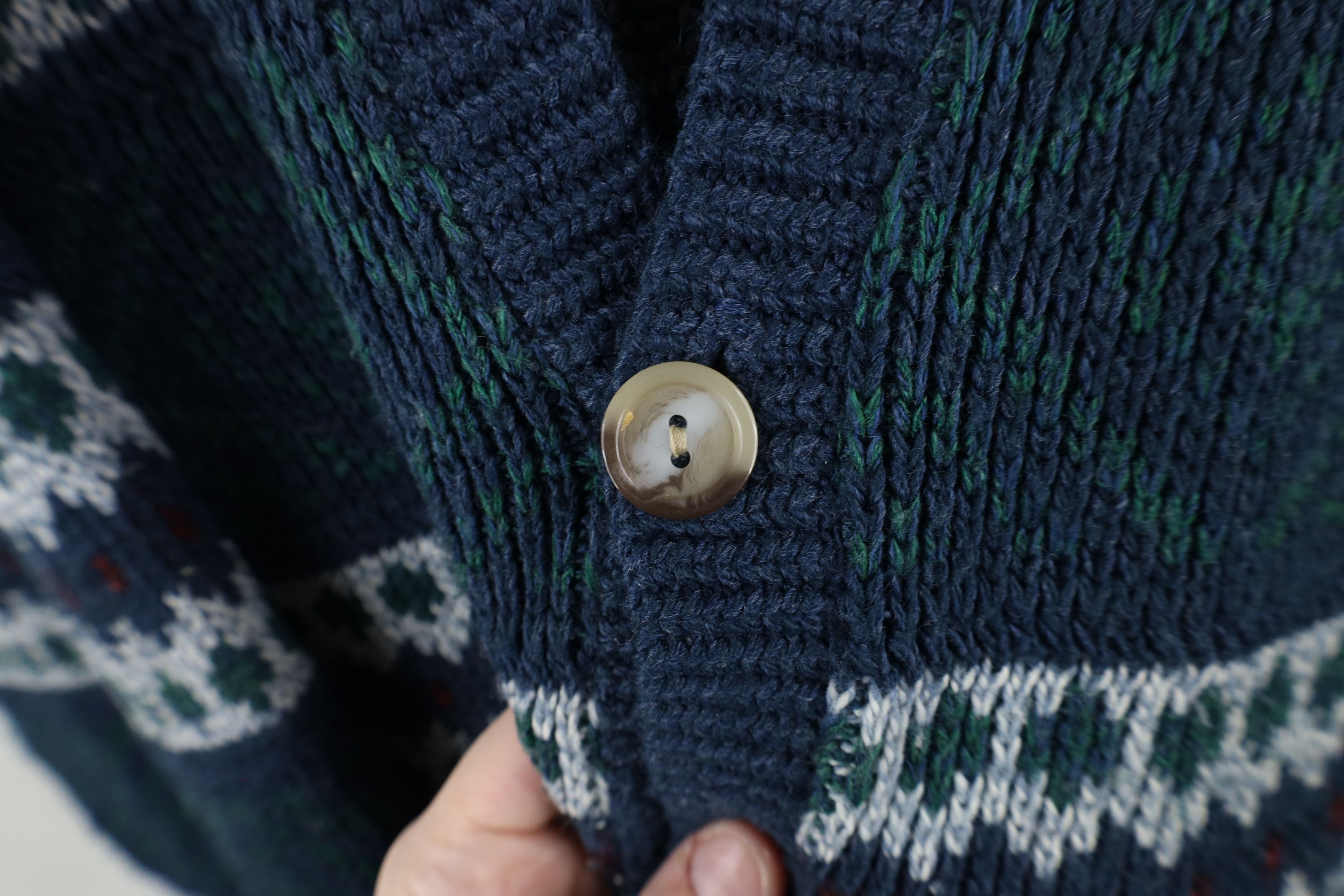 Vintage Vintage 90s Coogi Style Fair Isle Knit Cardigan Sweater USA Size US XL / EU 56 / 4 - 7 Thumbnail