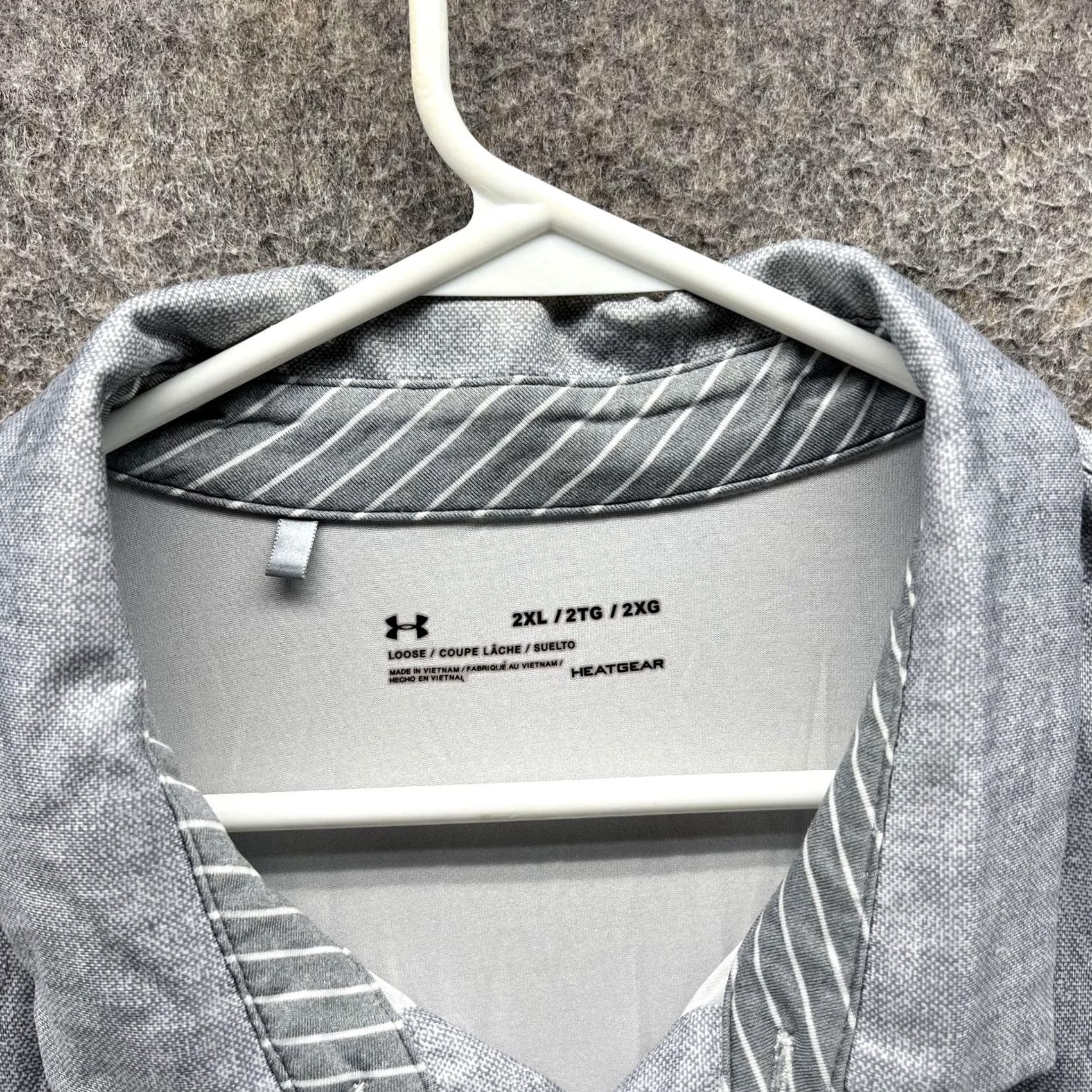 Under Armour Under Armour HeatGear Polo Shirt Mens 2XL Gray Solid Golf Performance Loose Fit Shirt Size US XXL / EU 58 / 5 - 6 Thumbnail