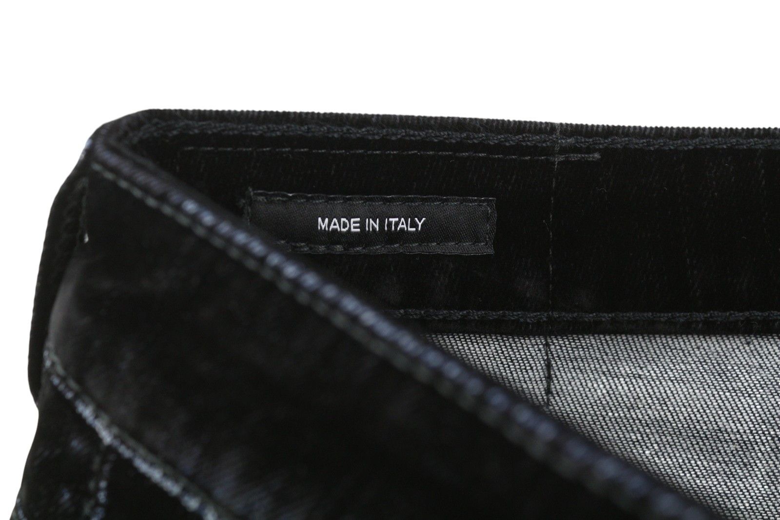 R13 BOY STRAIGHT 29 Flocked Black Velvet Cropped Low Rise 86241 Size 29" - 7 Thumbnail