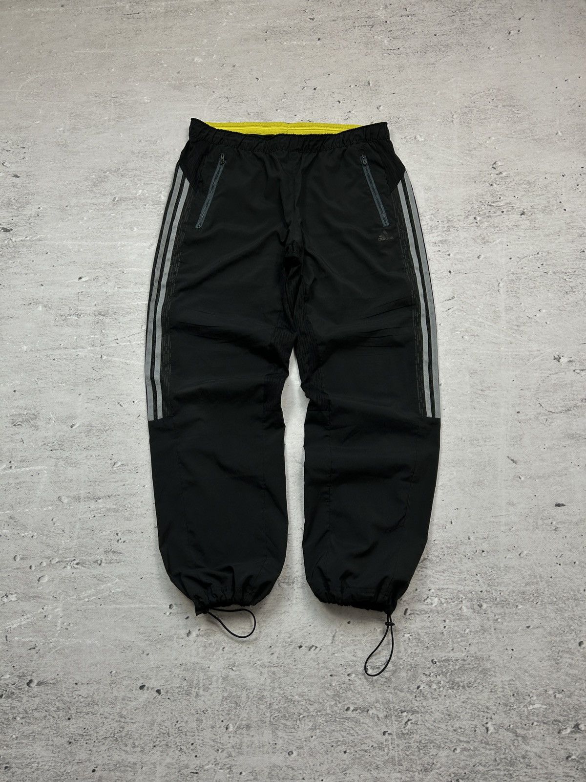 Pre-owned Adidas X Vintage Adidas Baggy Parachute Pants With Drawstrings 00s In Black