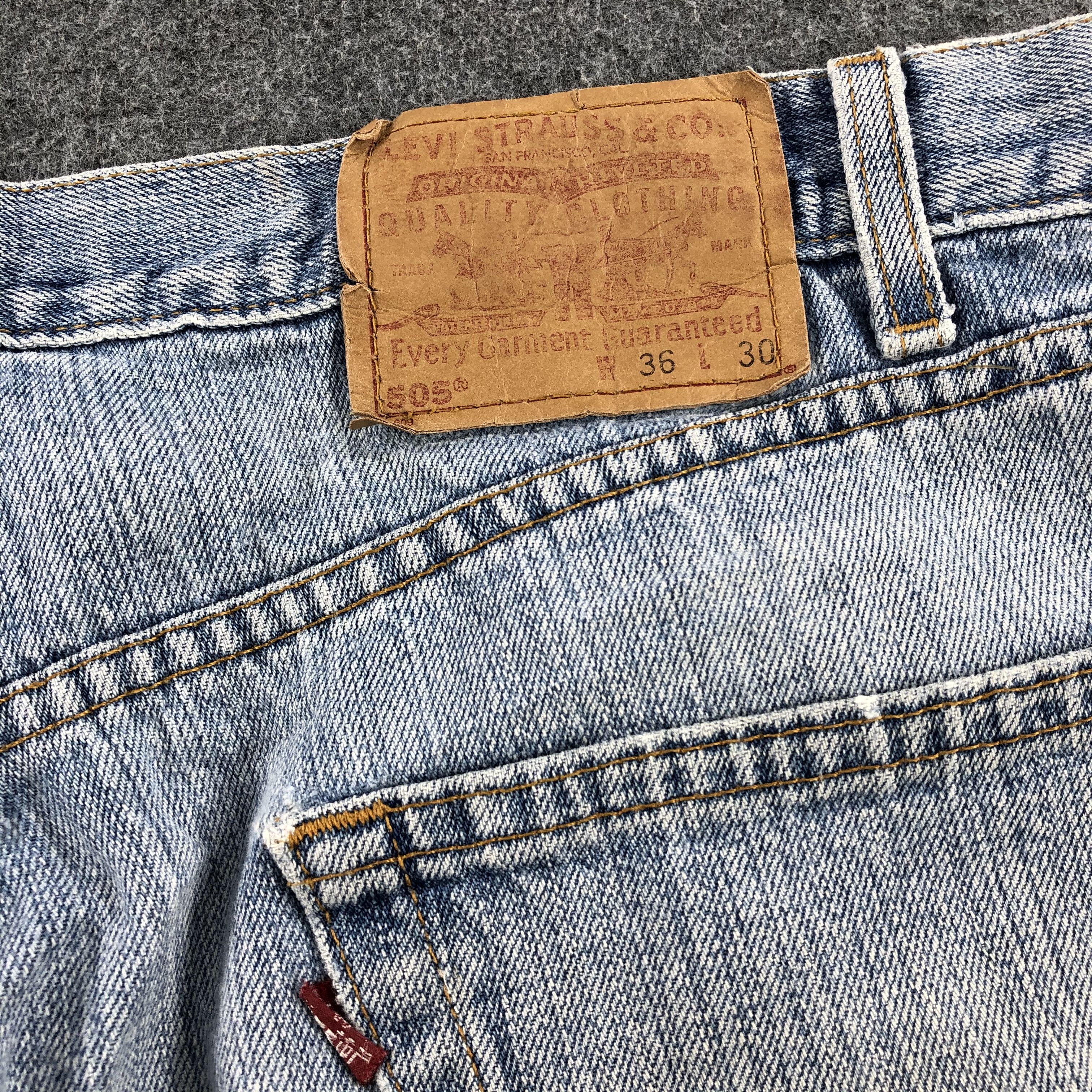 Levi's × Vintage 90s Vintage Light Wash Levis 505 Jeans-JM1743 Size US 37 - 4 Thumbnail