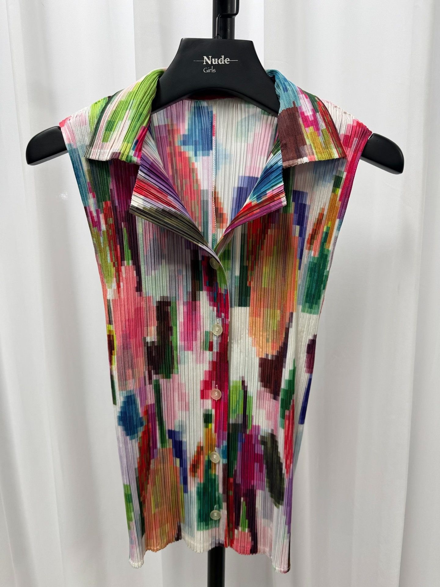 Pleats Please Issey Miyake Pleats Please Issey Miyake Mosaic Sleeveless Shirt Size L / US 10 / IT 46 - 1 Thumbnail
