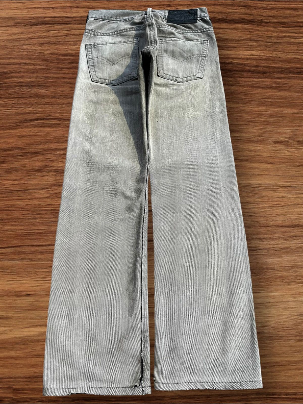 Levi's × Levi's Vintage Clothing Vintage Y2K Levi’s Grey Wash Distressed Slim Straight Jeans Size US 28 / EU 44 - 2 Thumbnail