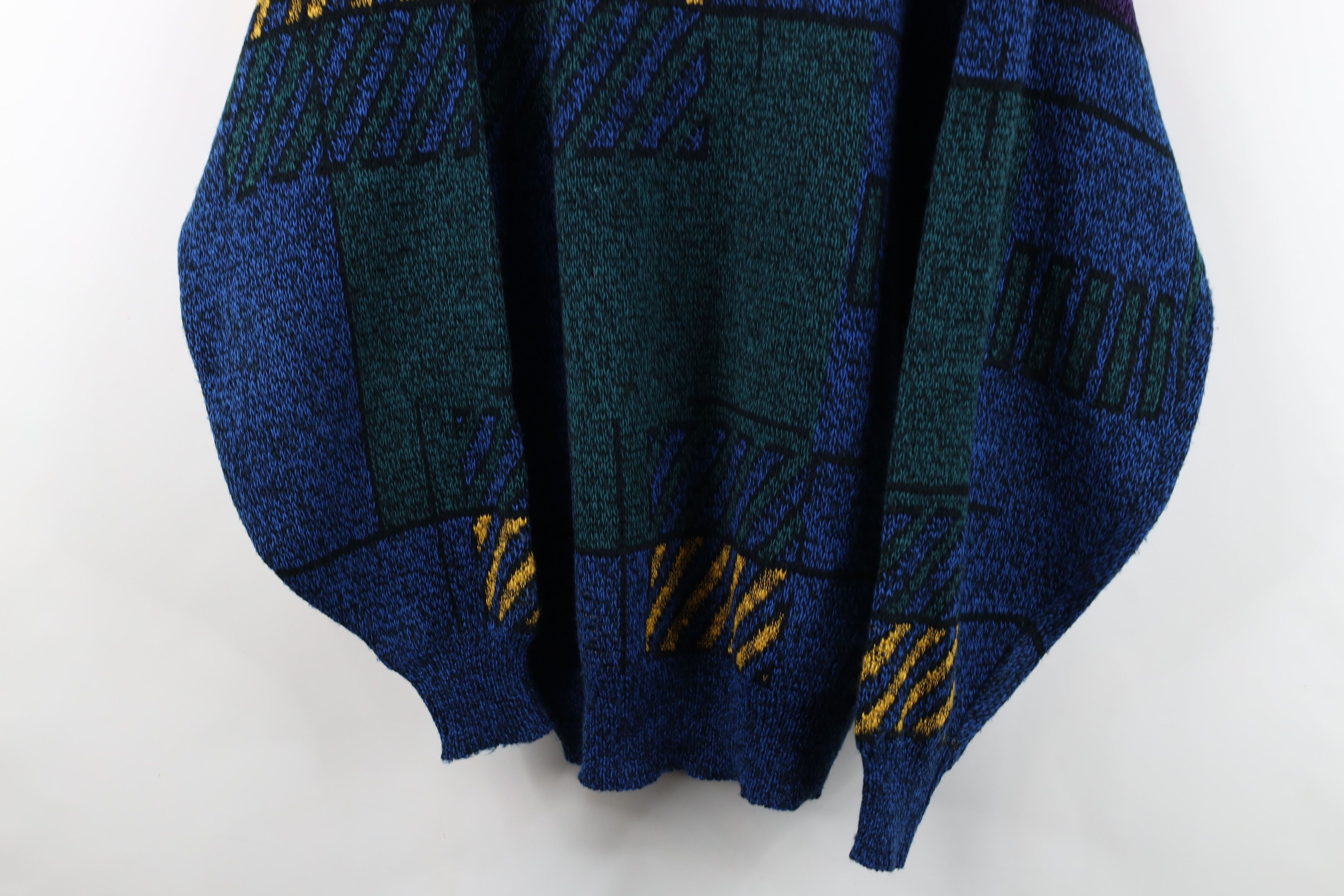 Vintage Vintage 90s Streetwear Geometric Art Knit Crewneck Sweater Size US XL / EU 56 / 4 - 3 Thumbnail