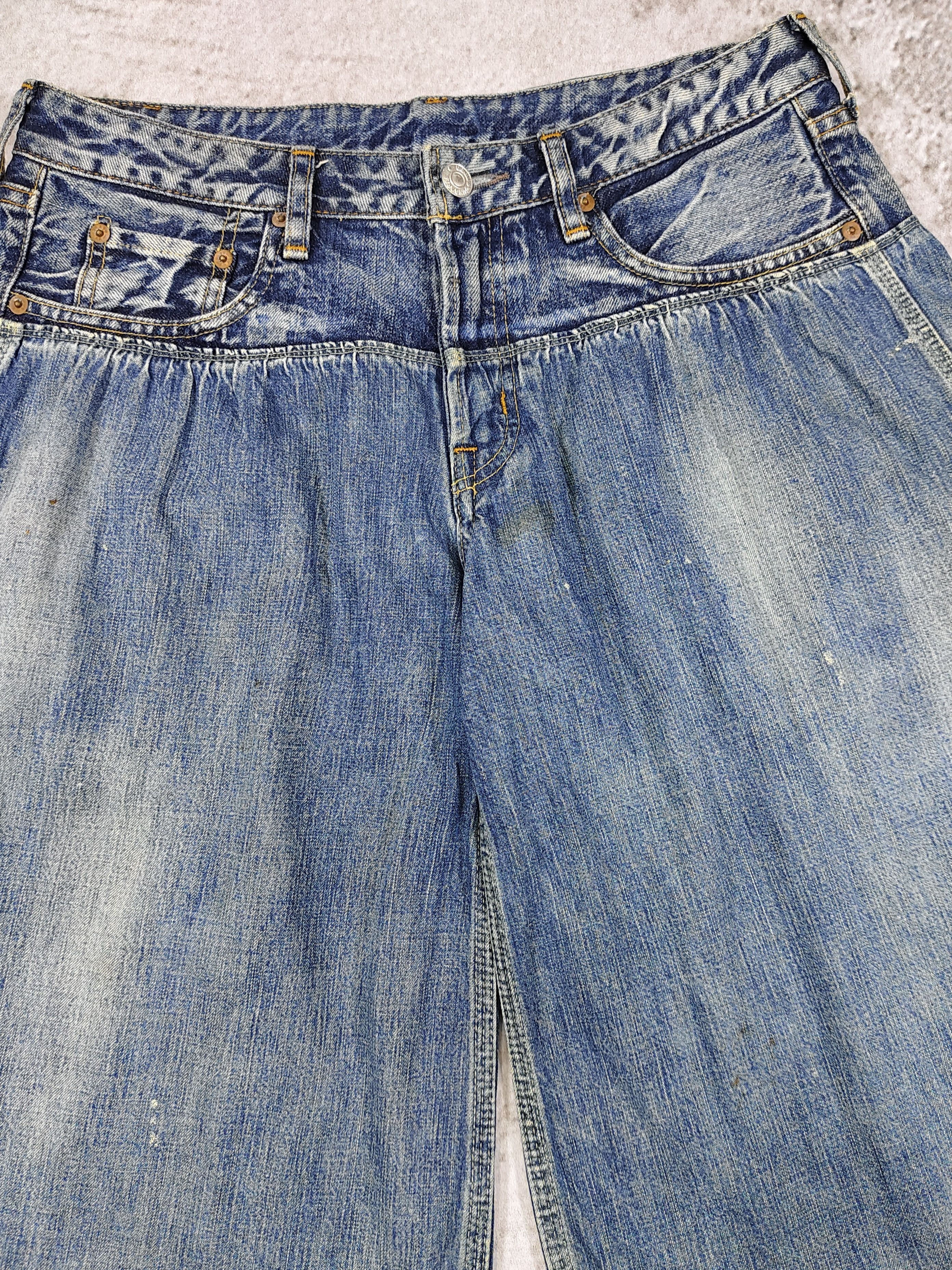 Japanese Brand 00s Denim & Dungaree- Gathered Waist Carpenter Denim Shorts Size US 31 - 7 Thumbnail