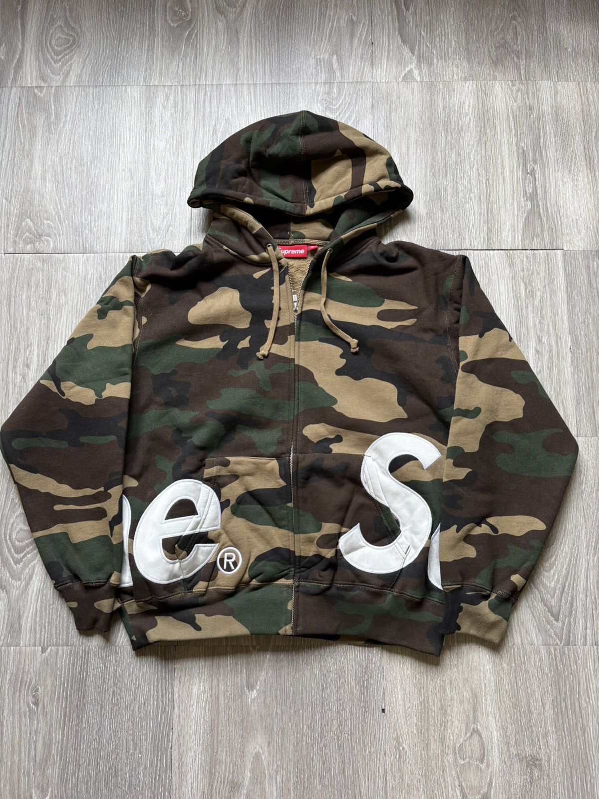 Supreme Camo Big Logo Zipup Hoodie SS25