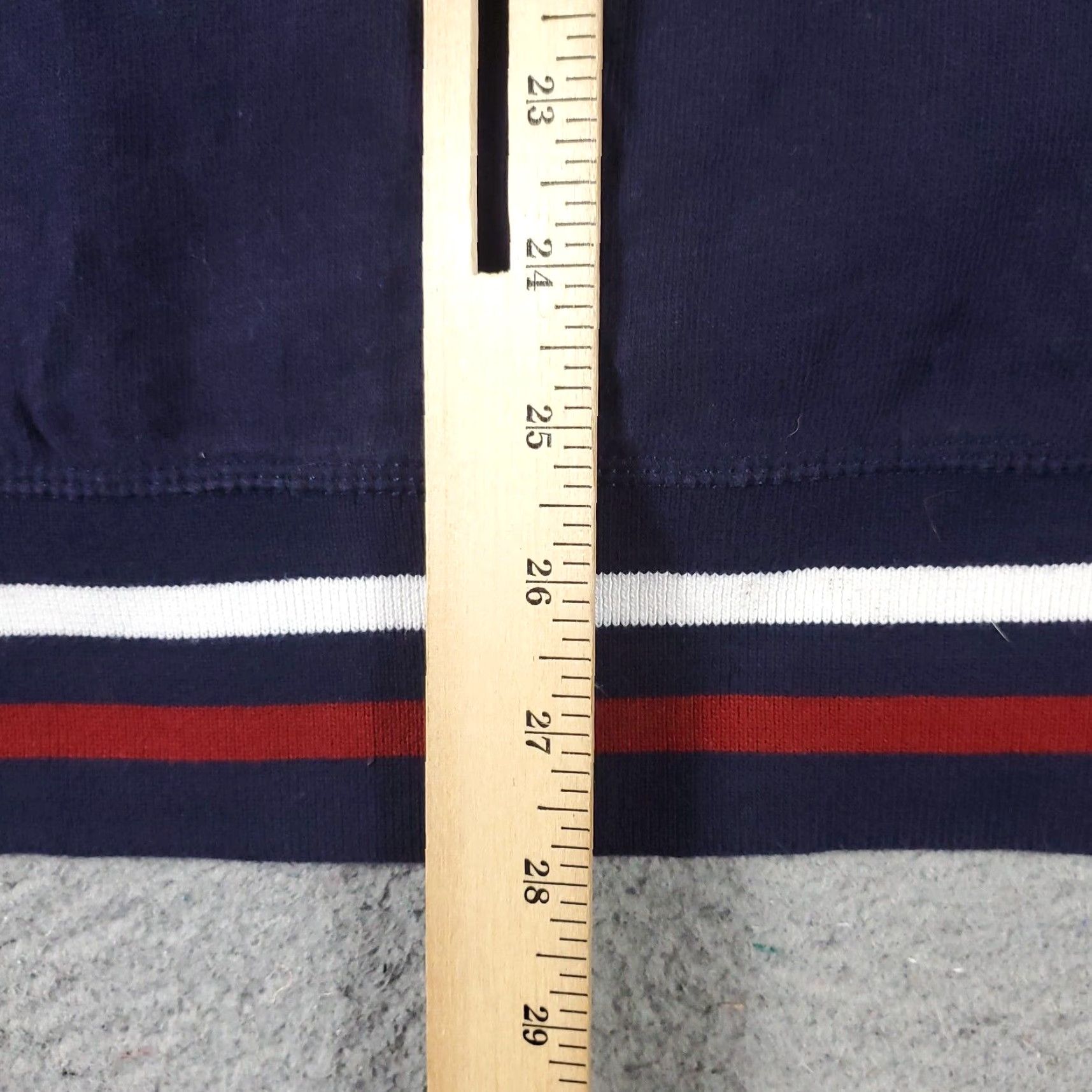 American Eagle Outfitters American Eagle Mens Large Blue Red 1/4 Zip Pullover Sweater Cotton Long Sleeve Mock Neck Logo Size US L / EU 52-54 / 3 - 6 Thumbnail
