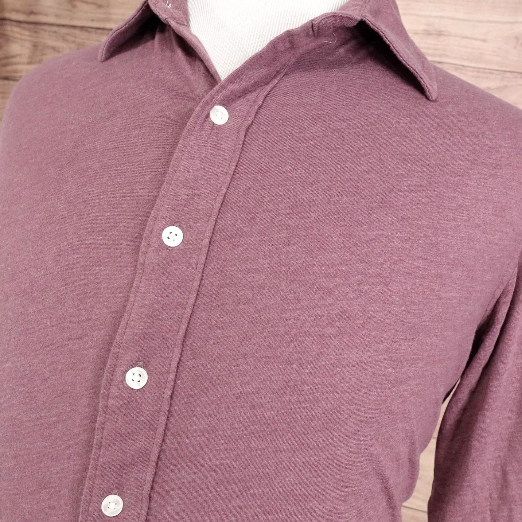 Bonobos BONOBOS Shirt Mens M Solid Long Sleeve Button-Up Slim Fit Jersey Cotton Men Size US M / EU 48-50 / 2 - 2 Thumbnail