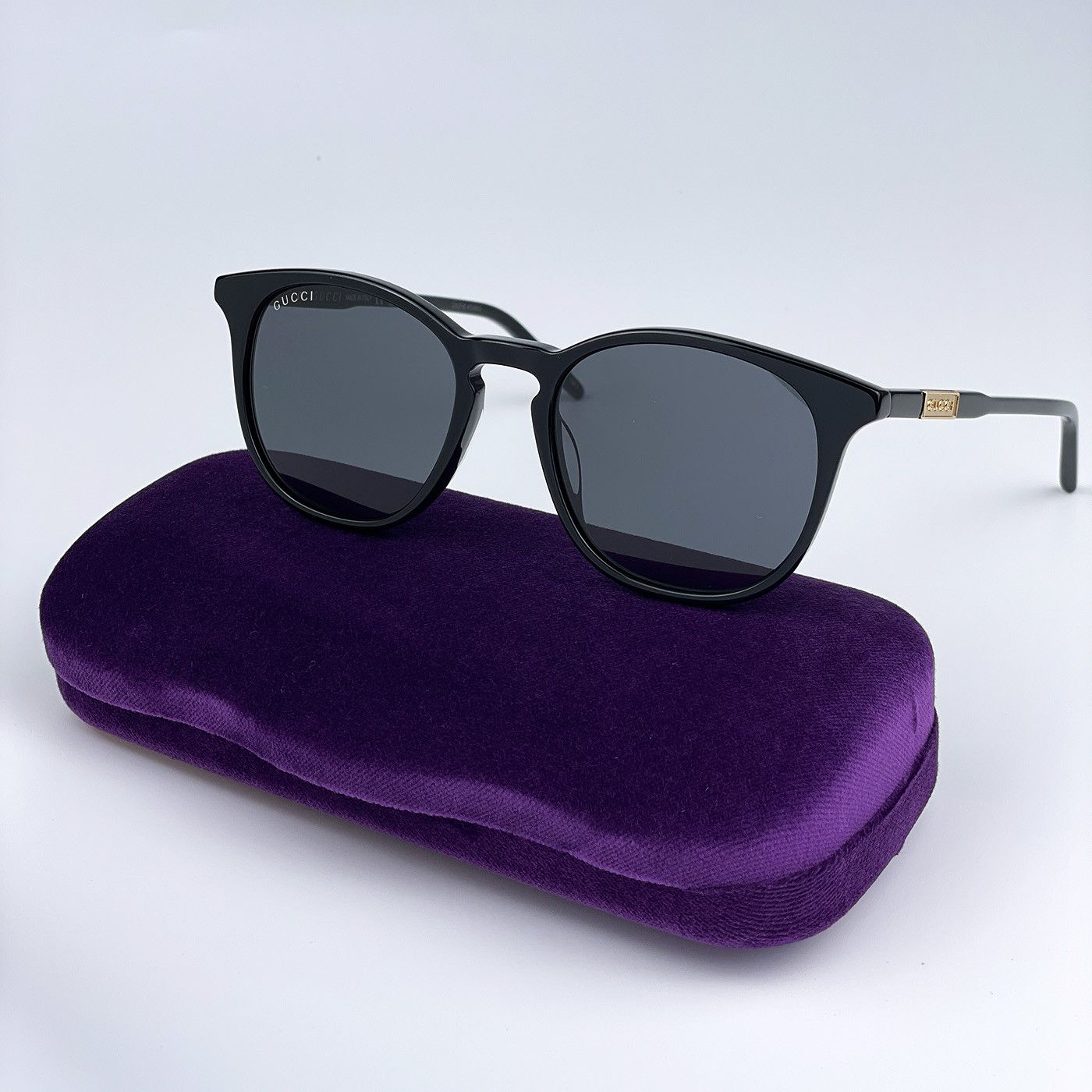 サングラス Gucci Sunglasses GG0825S 001 Unisex Round Frame Gucci NEW GUCCI GG0825S 001 BLACK ROUND FRAME SUNGLASSES