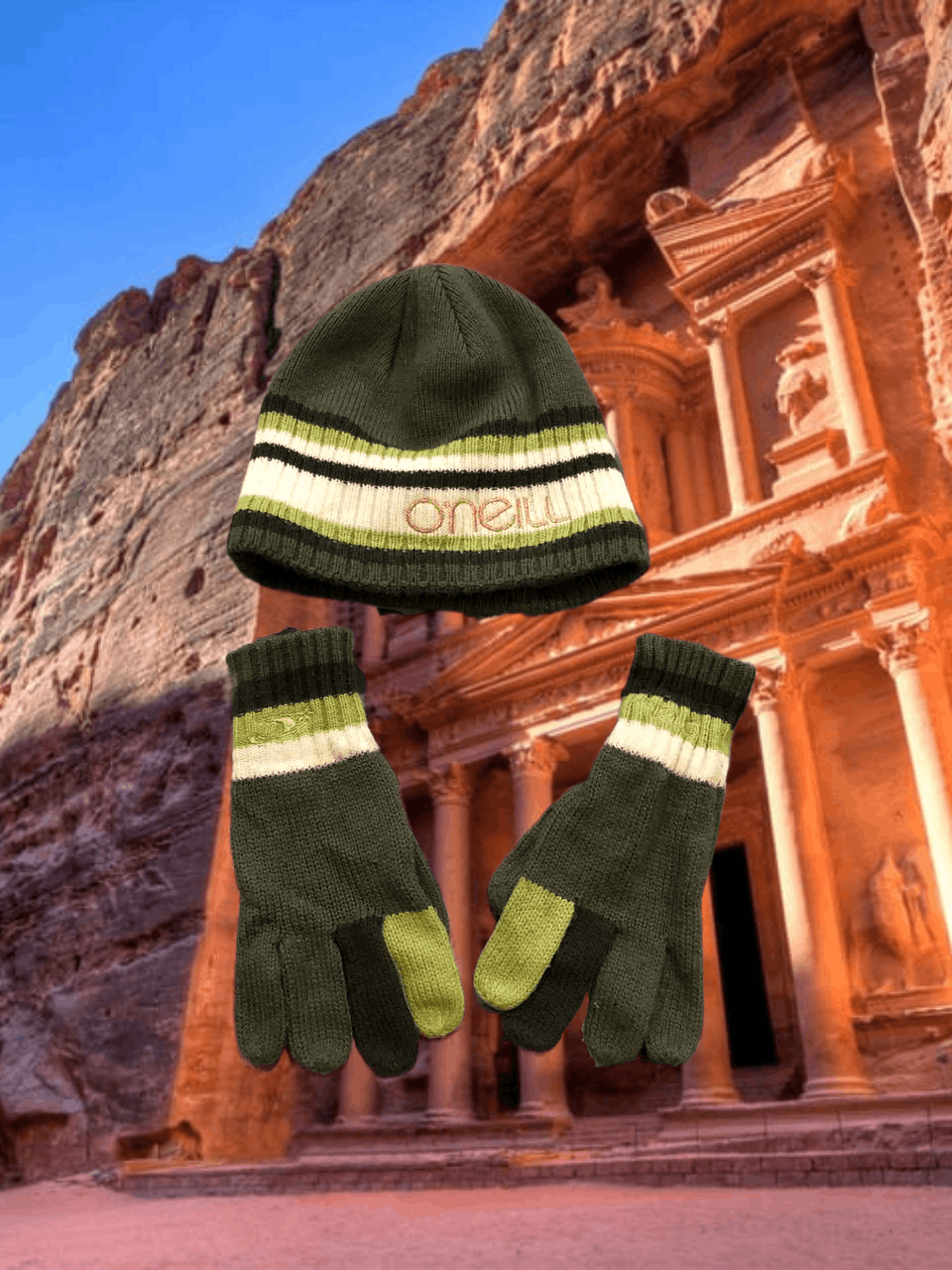 O'Neill Vintage Gloves + hats O'Neill logo green crazy Y2K streetwea Size ONE SIZE - 1 Thumbnail
